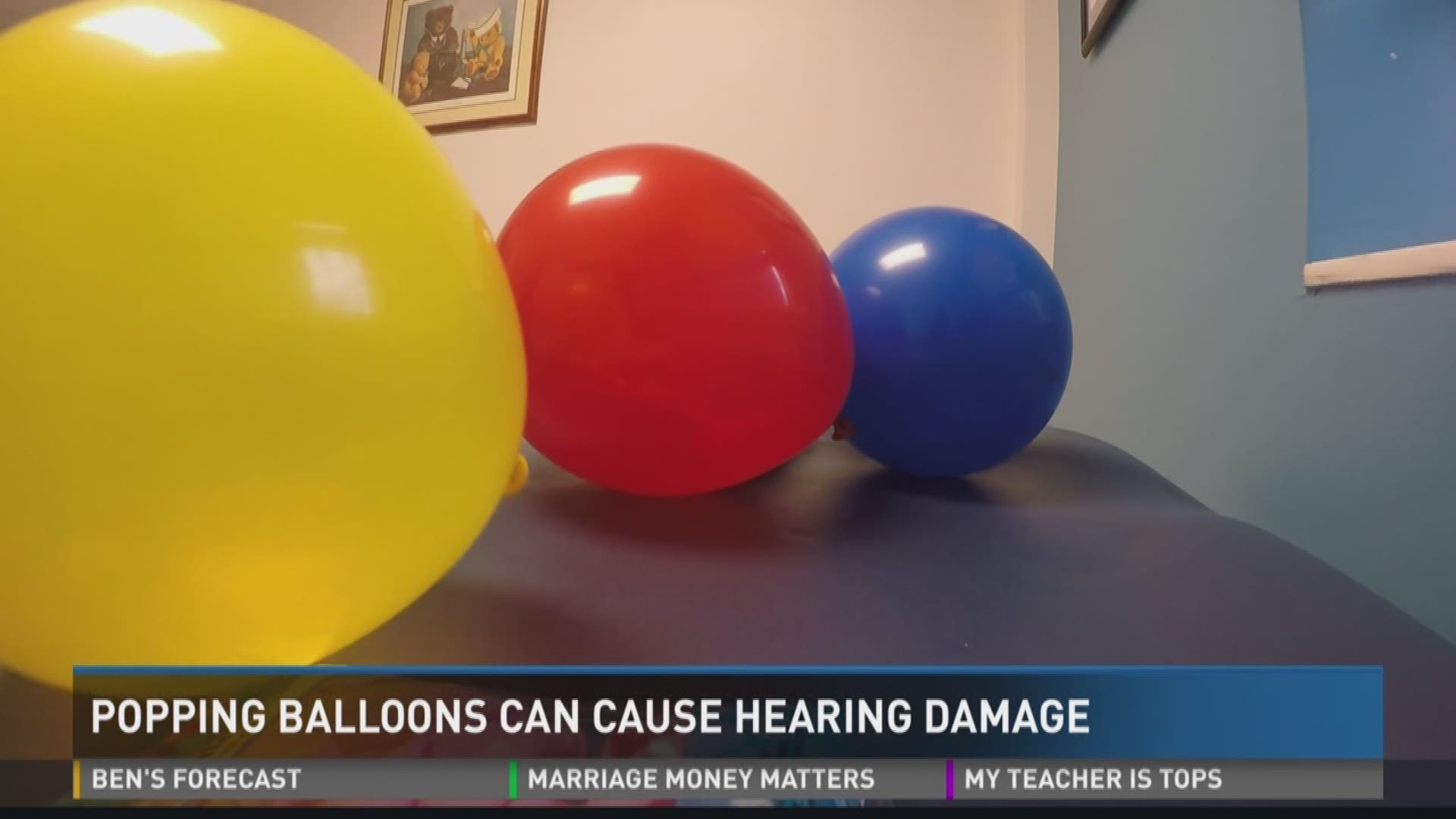 Popping balloons can cause hearing damage