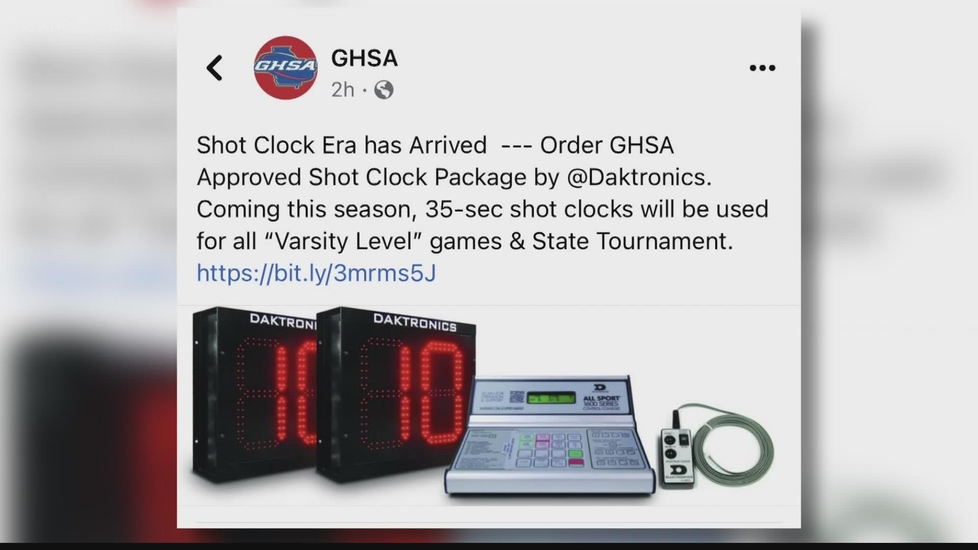 Earlier this month, the Georgia High School Association announced that beginning this year, the shot clock will now be used for all varsity-level basketball games