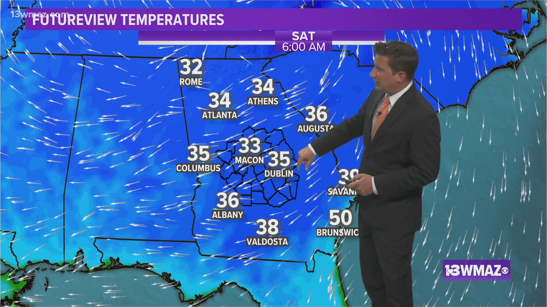 Central Georgia is under a freeze warning. Here is your weather forecast for April 1, 2021, 6 p.m.