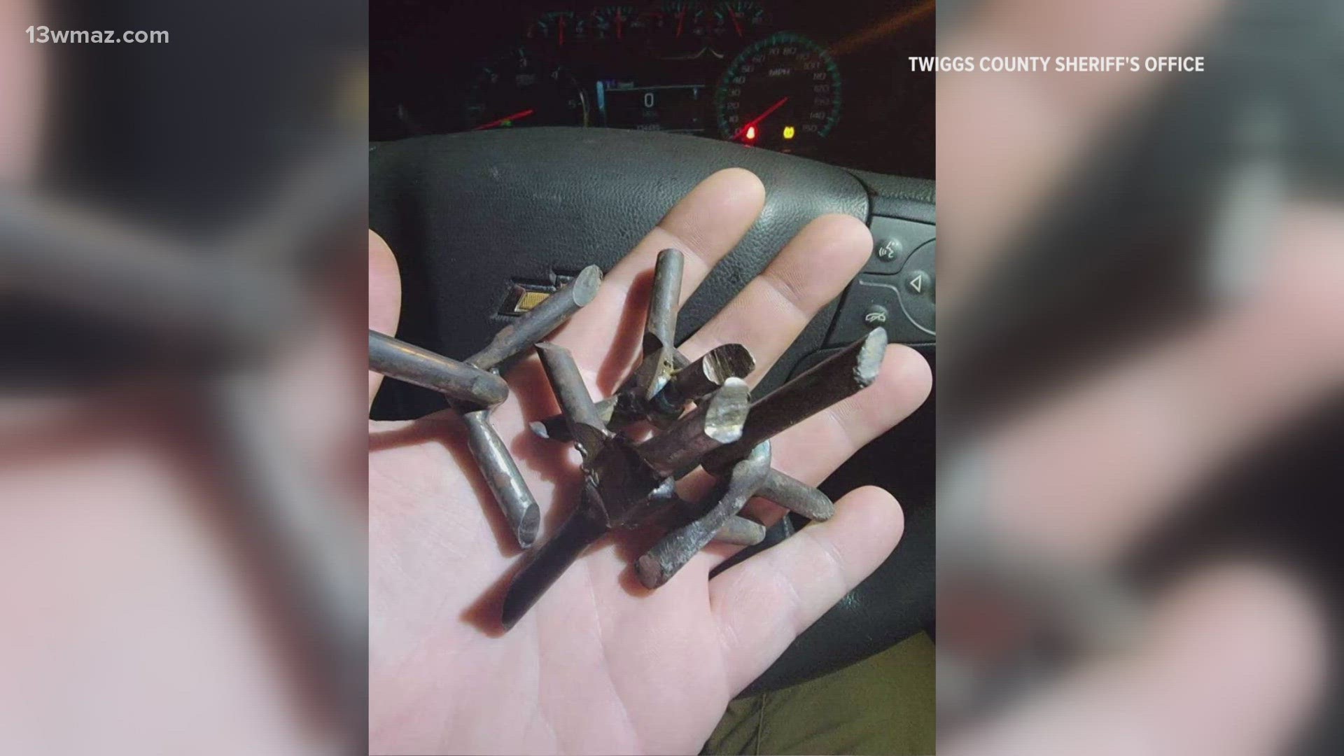 The Twiggs County Sheriff's Office reported there were spikes at a busy intersection on Hwy 57. The spikes caused multiple flat tires in a two-day period.