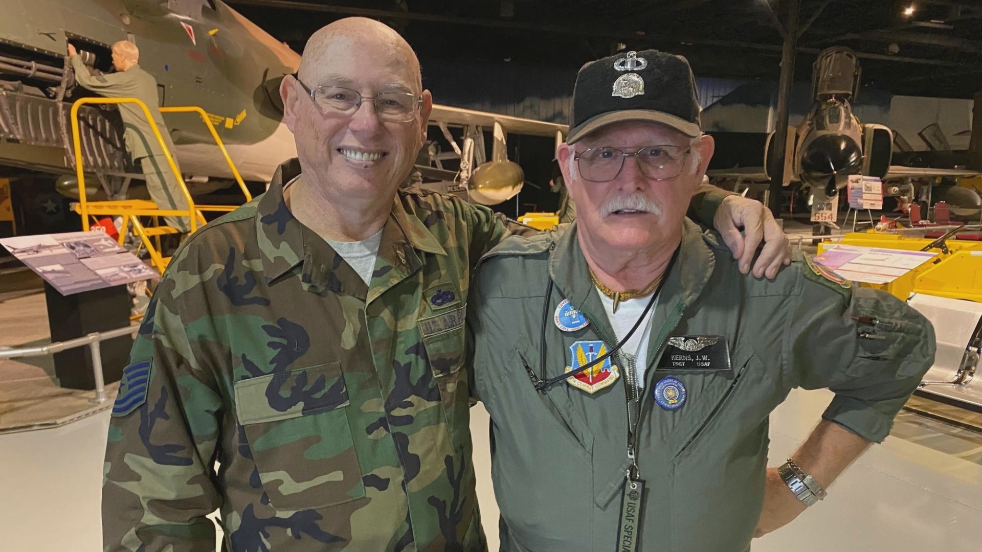 They served at Hahn Air Base in Germany in 1971 and retired at Robins Air Force Base. After retirement, they became museum volunteers, reconnecting 45 years later.