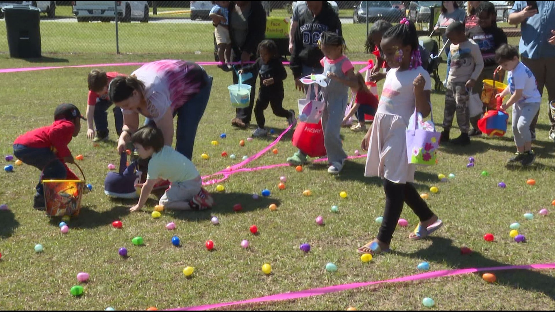 There were egg hunt zones designed for special needs children, like beeping eggs for the visually impaired.