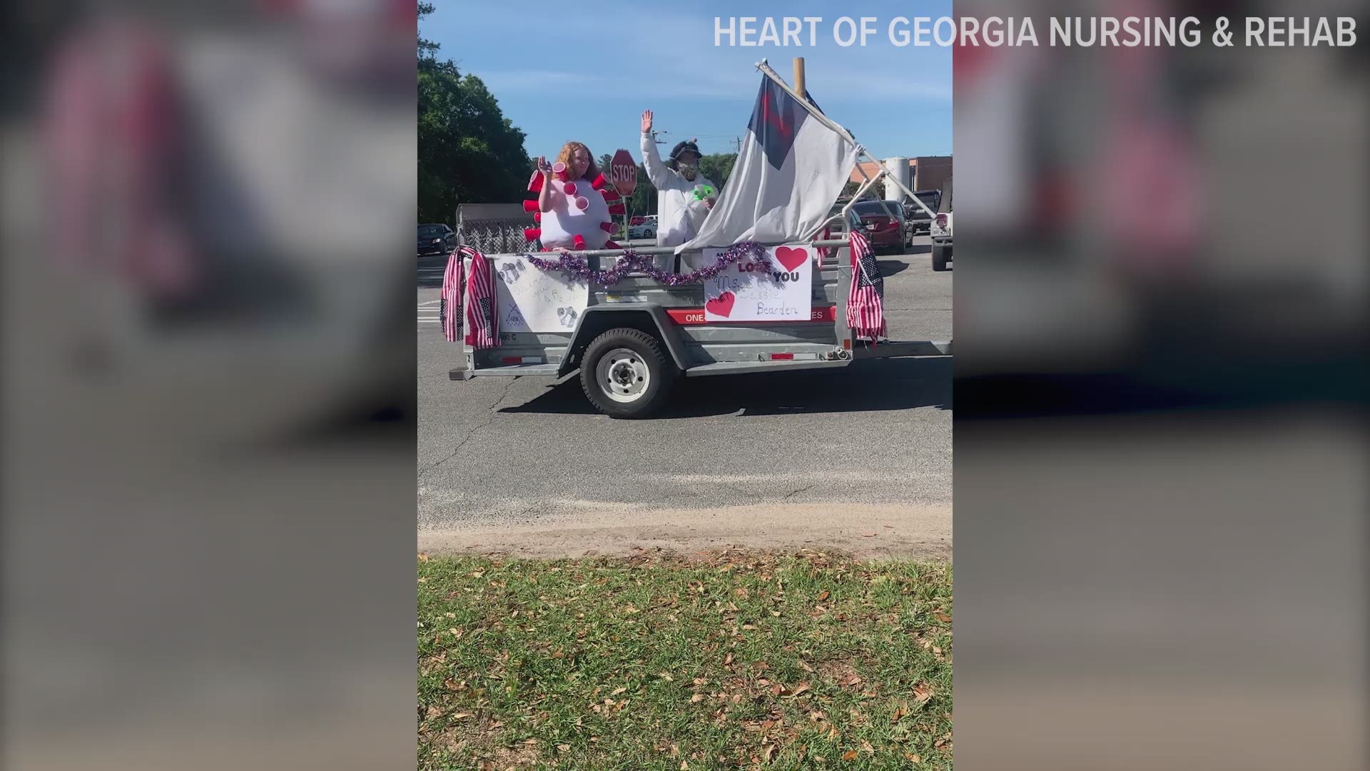 Law enforcement, firetrucks, and local businesses put on a parade Monday to show love to senior residents at Heart of Georgia Nursing and Dogwood Gardens.