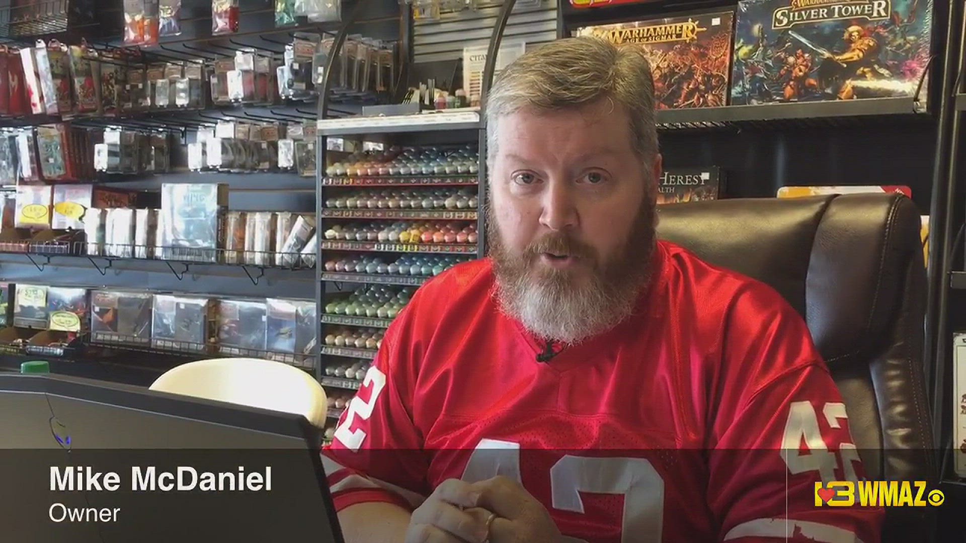 Mike McDaniel, owner of Heroes and Villains and Games in Warner Robins is planning to destroy his rookie card of San Francisco 49ers Quarterback Colin Kaepernick.