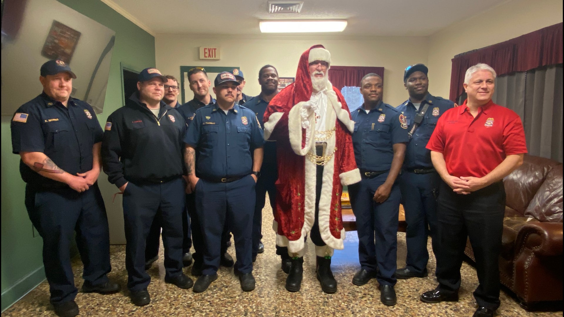 Since 2014, Santa and his friends have delivered food to the firehouse on Northside Drive as a thank you for all their service.