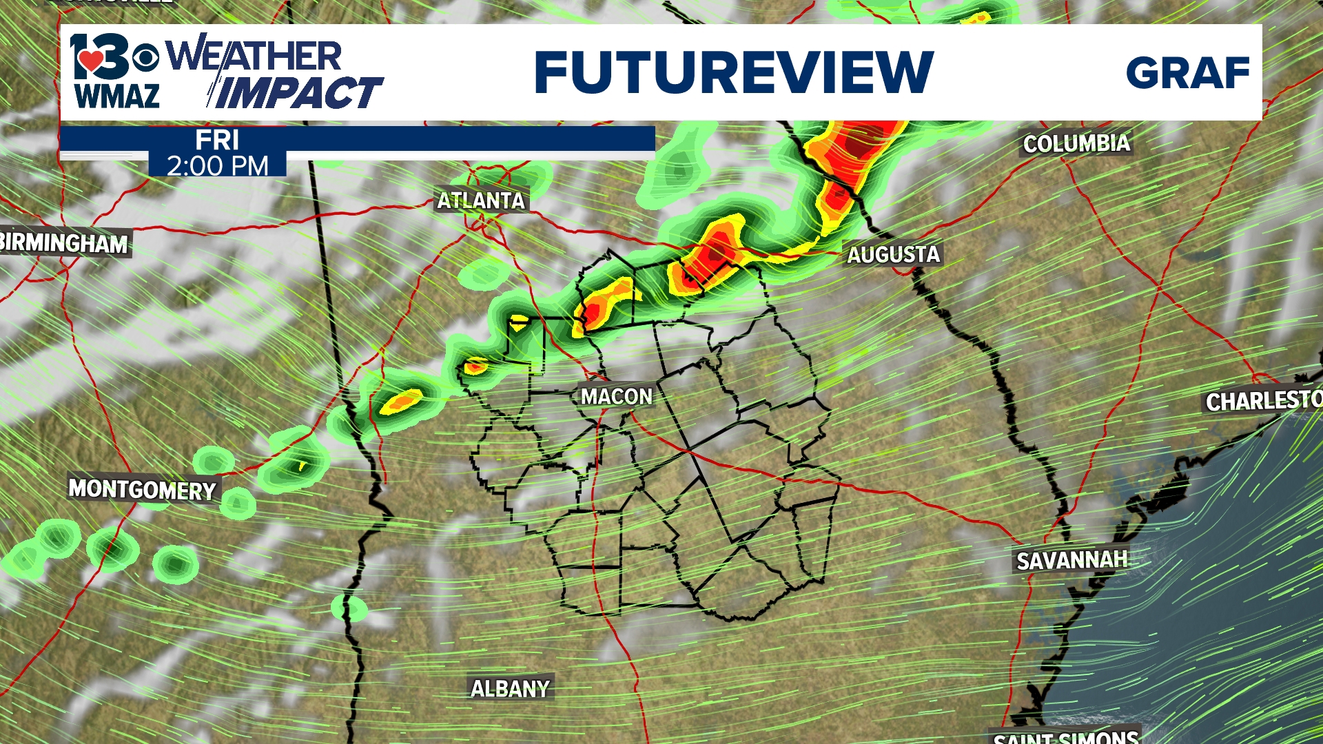 Weather Impact Alert | Line of strong storms pushing through Central ...