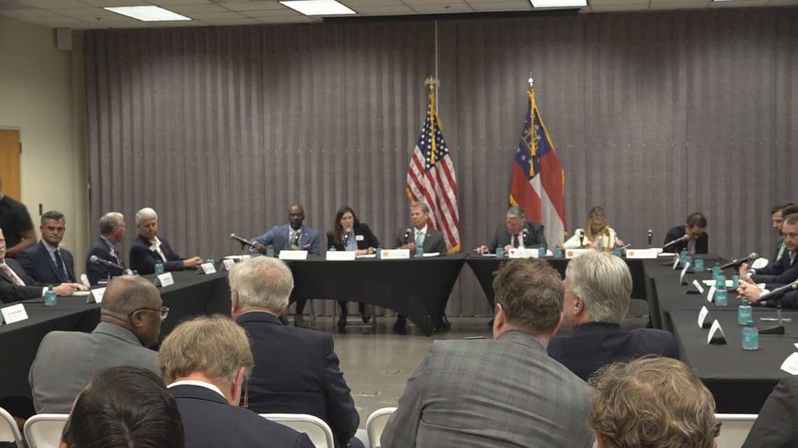 Governor Brian Kemp speaks at health care discussion in Macon