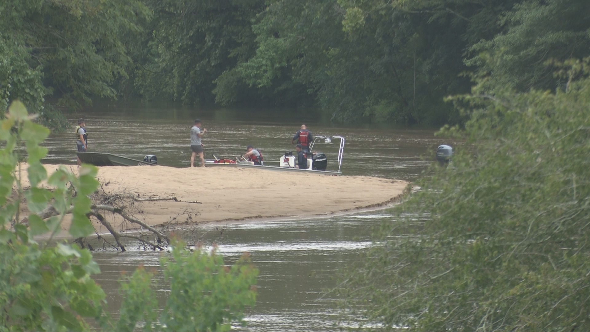 Coroner Leon Jones says he was found near the Spring Street Landing. Law enforcement has not released the name of the 26-year-old man.