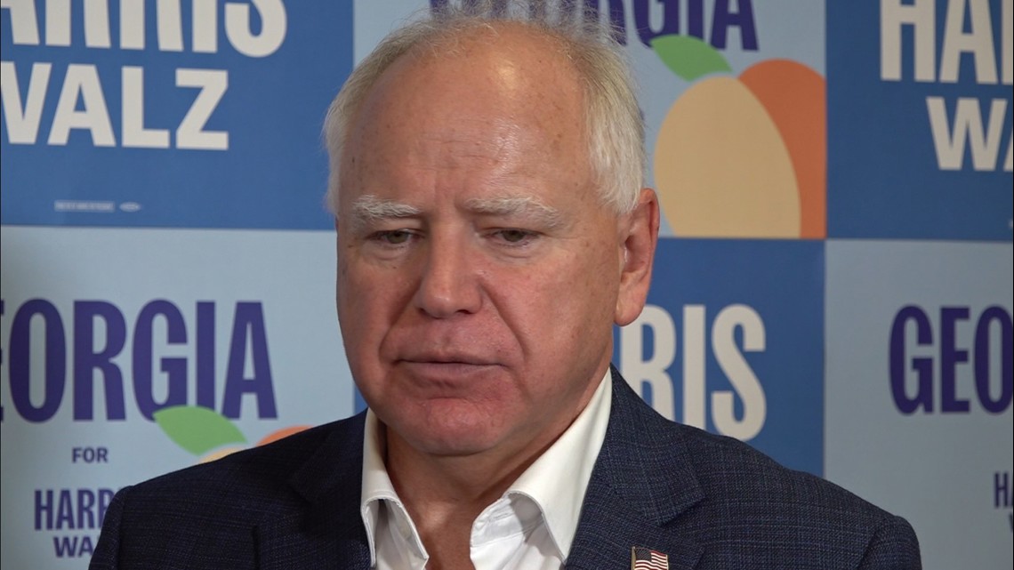 Minnesota Governor Tim Walz stops in Macon, highlights voter registration and key issues in Georgia