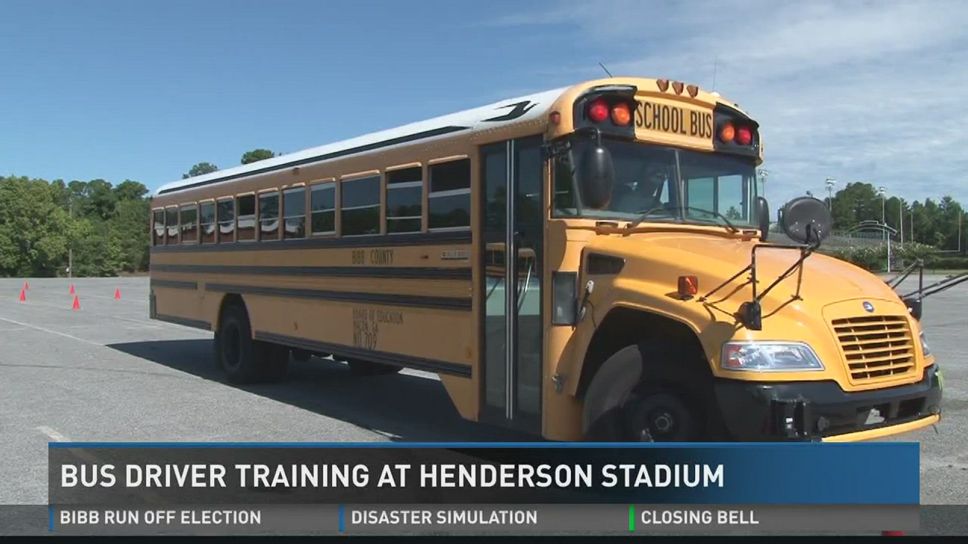 Bus driver training at Henderson Stadium