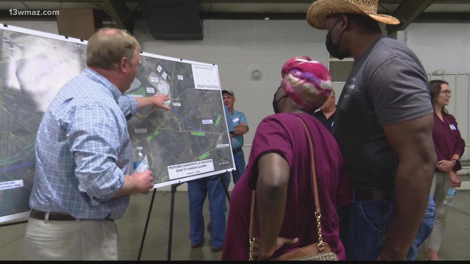 People in Hancock County met Thursday night to find out about a railroad project that had some homeowners steaming.