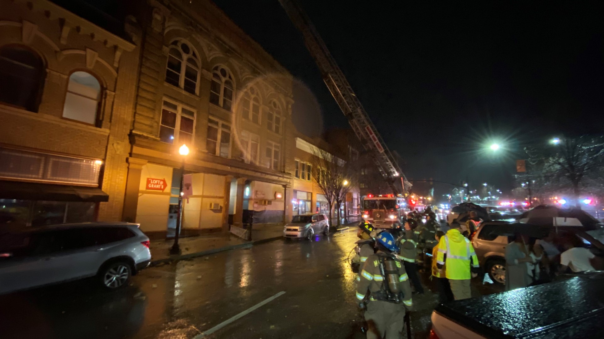 The iconic Macon music venue, Grant's Lounge, was struck by lightning during a line of severe weather on January 11. The 13WMAZ sky cam saw fire crews at the scene.