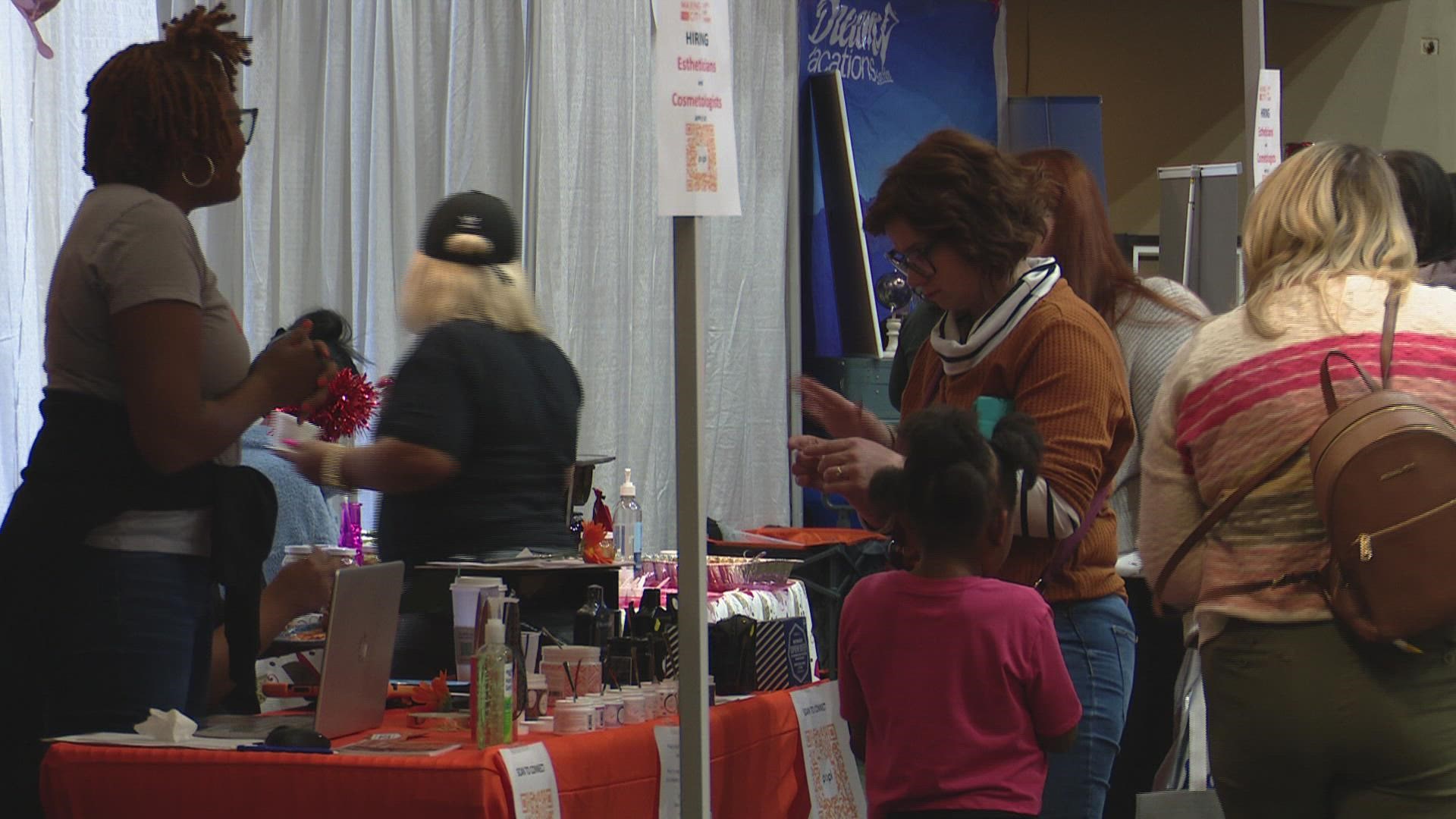 Folks could meet photographers, caterers, DJs. Scope out wedding venues, and try food samples. There was even a fashion show full of gowns and tuxedos.