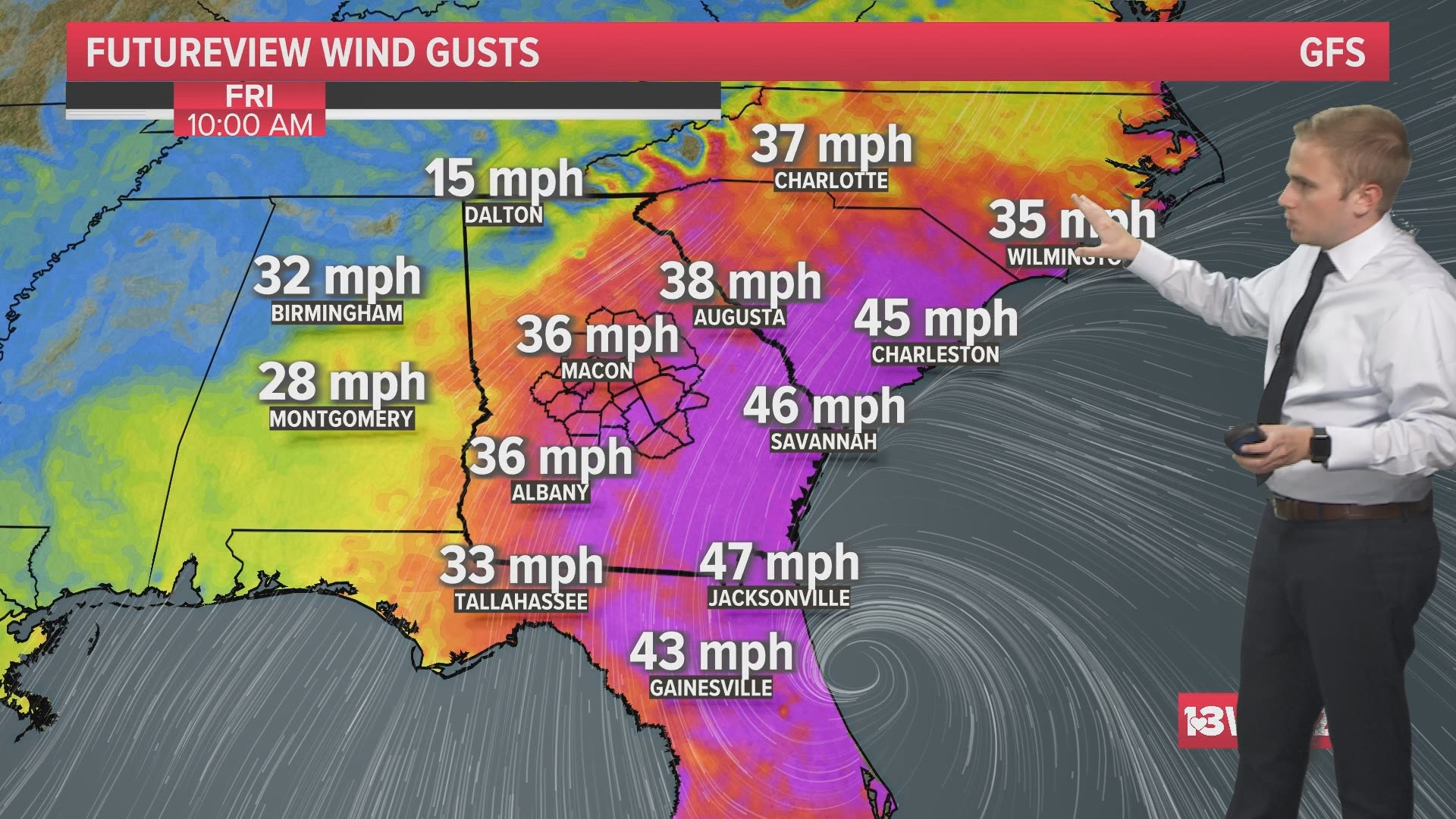 Hurricane Ian is forecasted to bring tropical storm force wind gusts to central Georgia beginning Thursday.