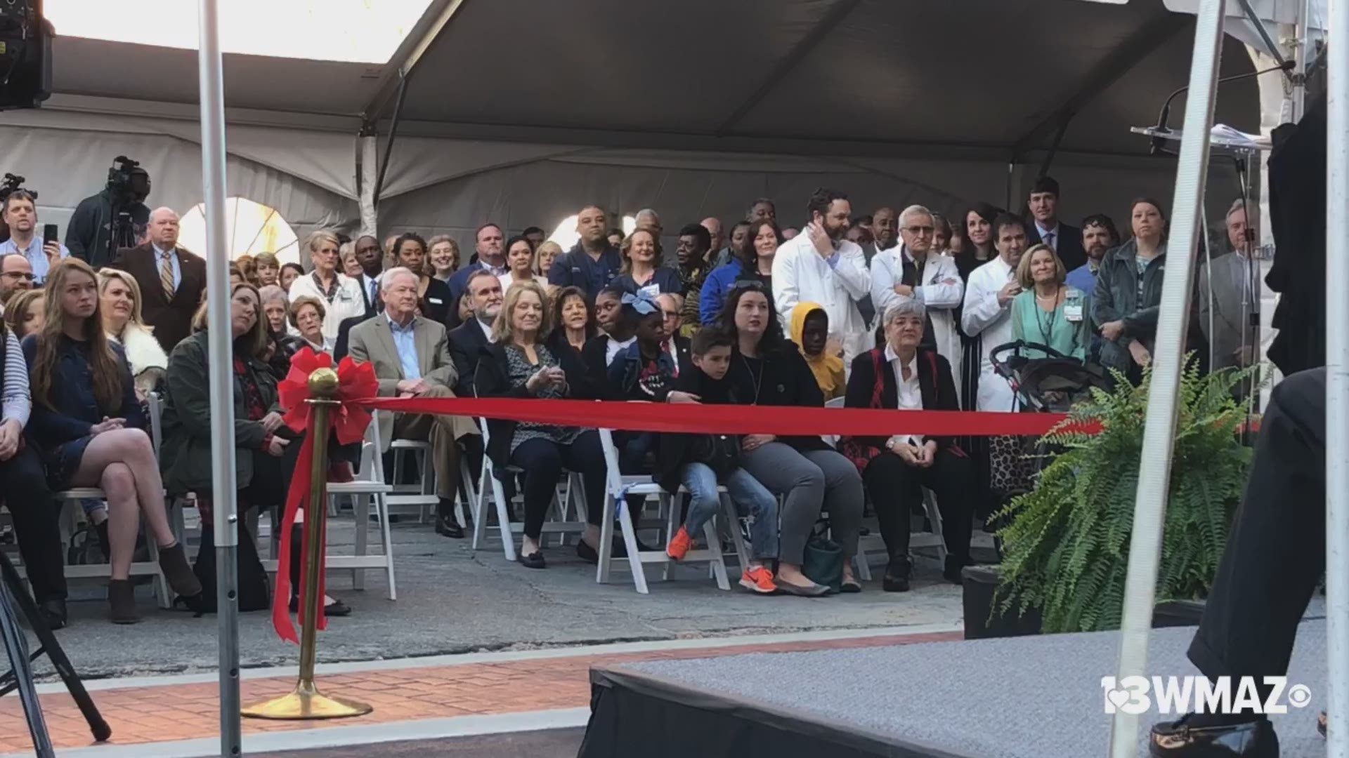 Dozens of hospital and city officials gathered Monday for the long-awaited ribbon cutting at the new children's hospital in Macon