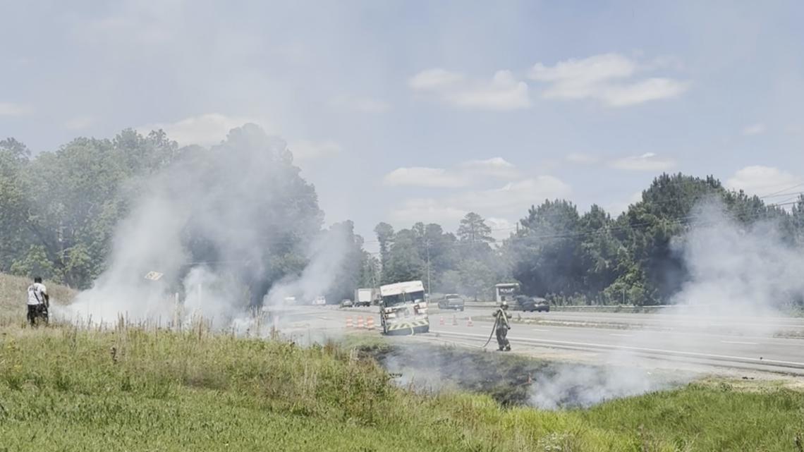 A brush fire in Macon was quickly extinguished despite a statewide drought.
