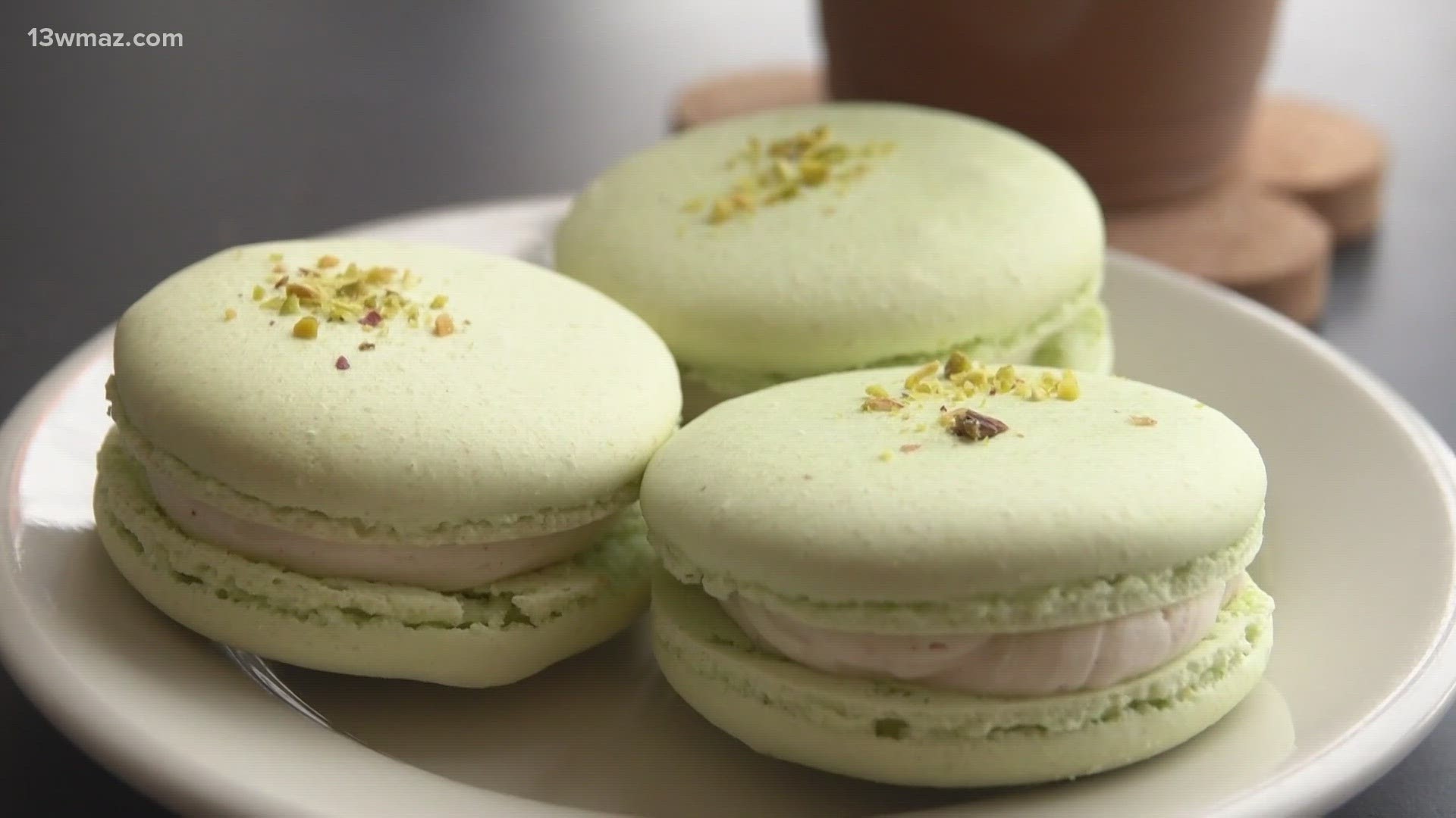 They are entering their Pistachio flavored Italian macarons with brown butter buttercream and a white chocolate ganache center.