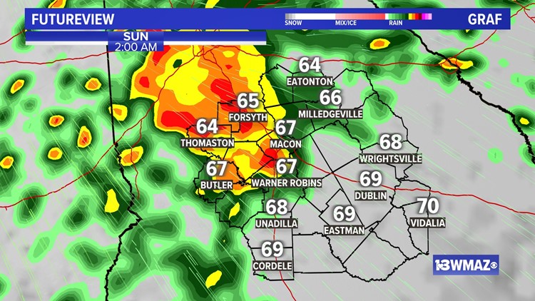 More rain on tap for Saturday night and Sunday morning