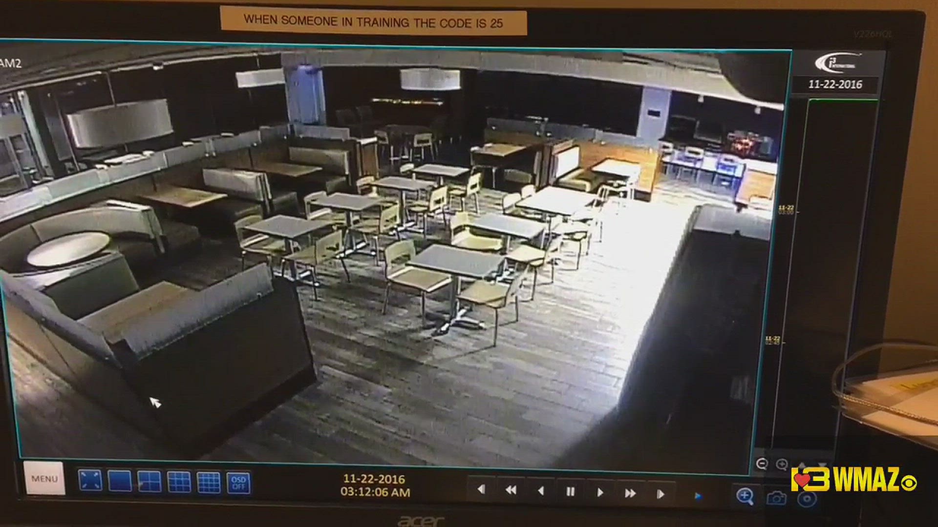 Surveillance video of  an SUV slamming into Wendy's in Milledgeville early Tuesday.