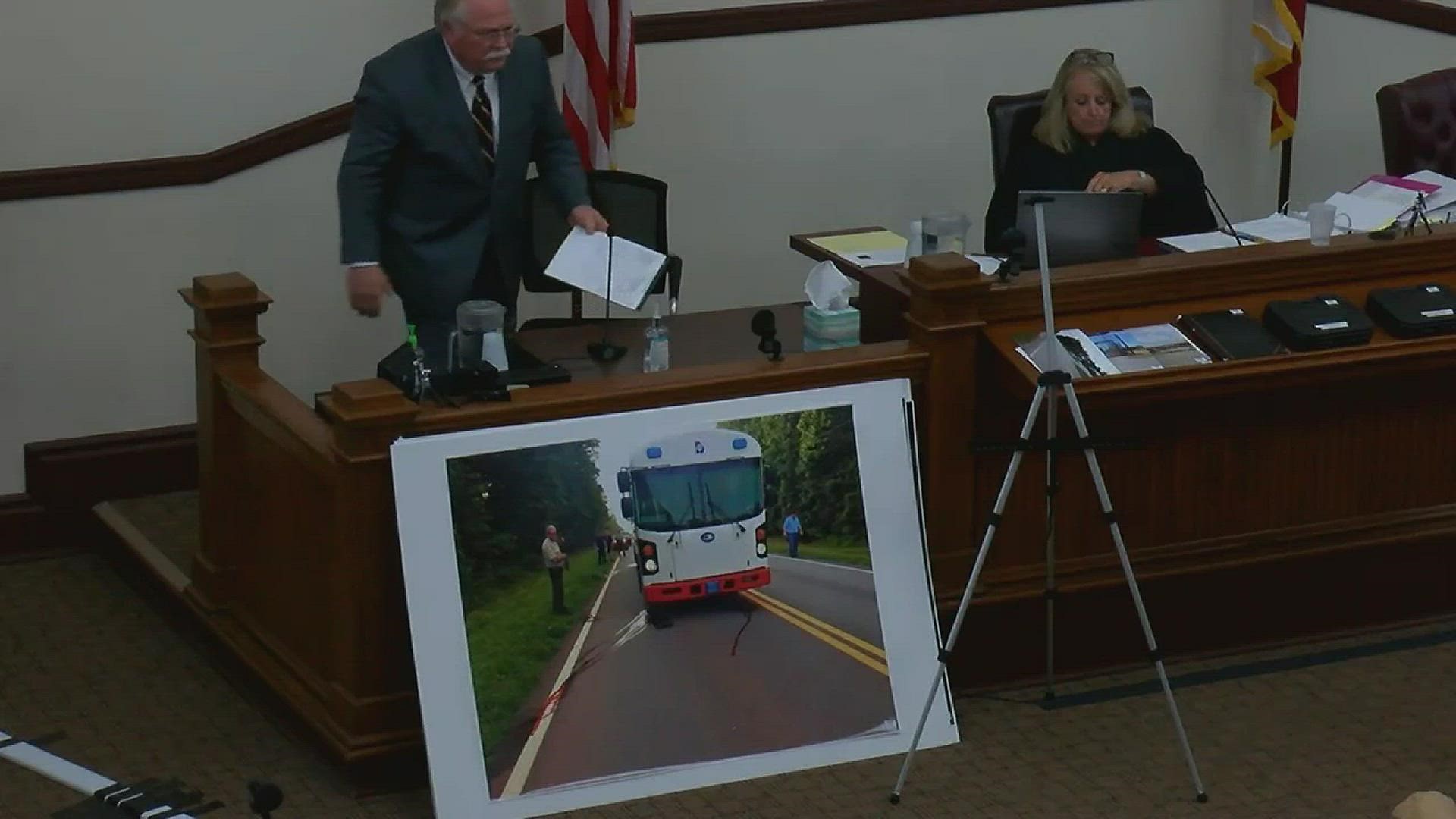 Prosecutors played Bruce Allen's 911 call where he told dispatchers that officers were down and the bus was hijacked.