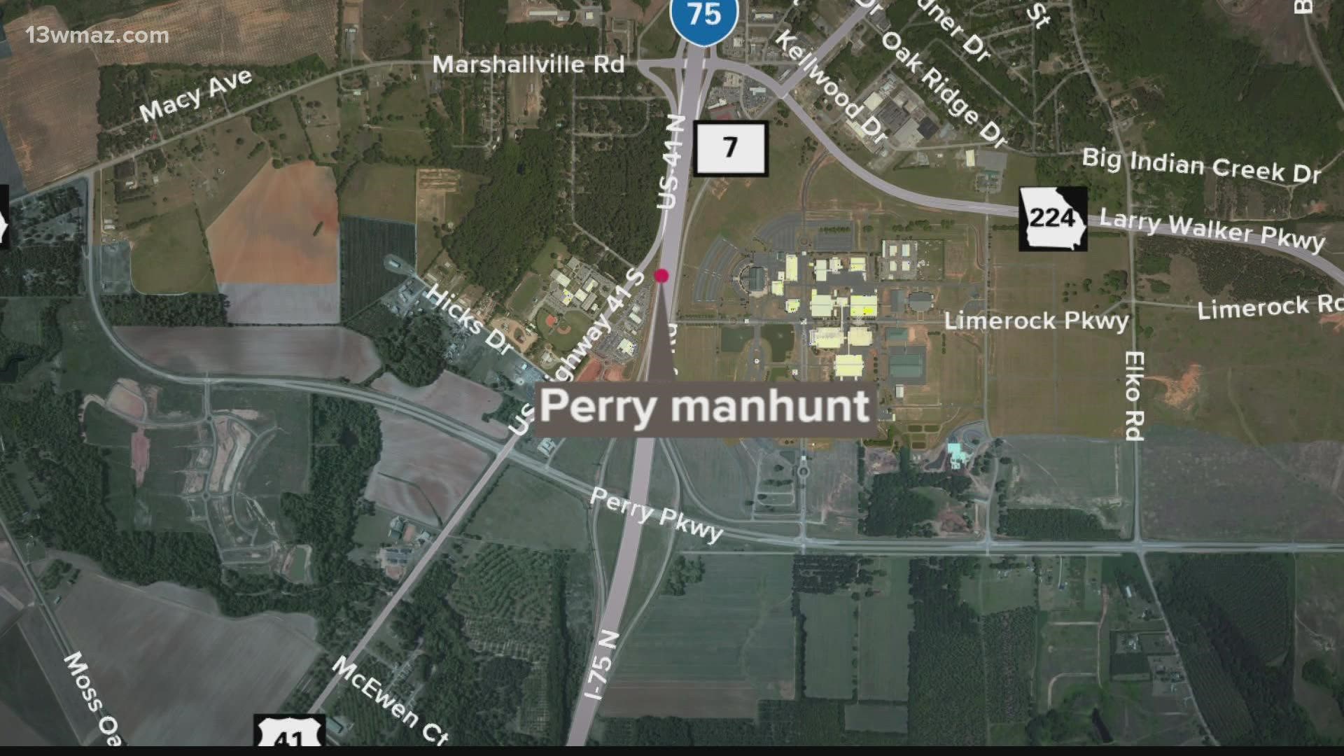 Perry police are advising drivers to avoid the Northbound off ramp at Exit 134 due to a search in progress.