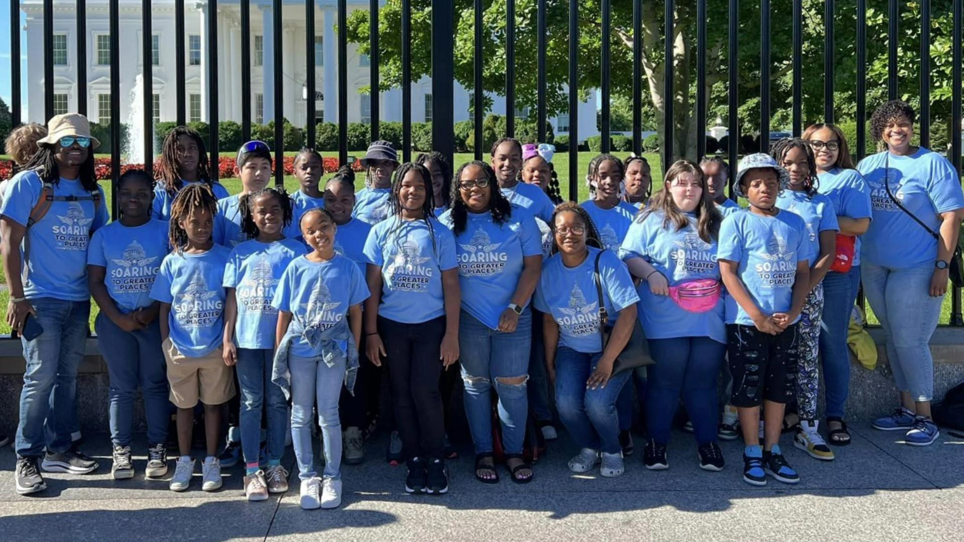 The kids visited places where history was made like the Washington Monument, the Lincoln Memorial, and even The White House!