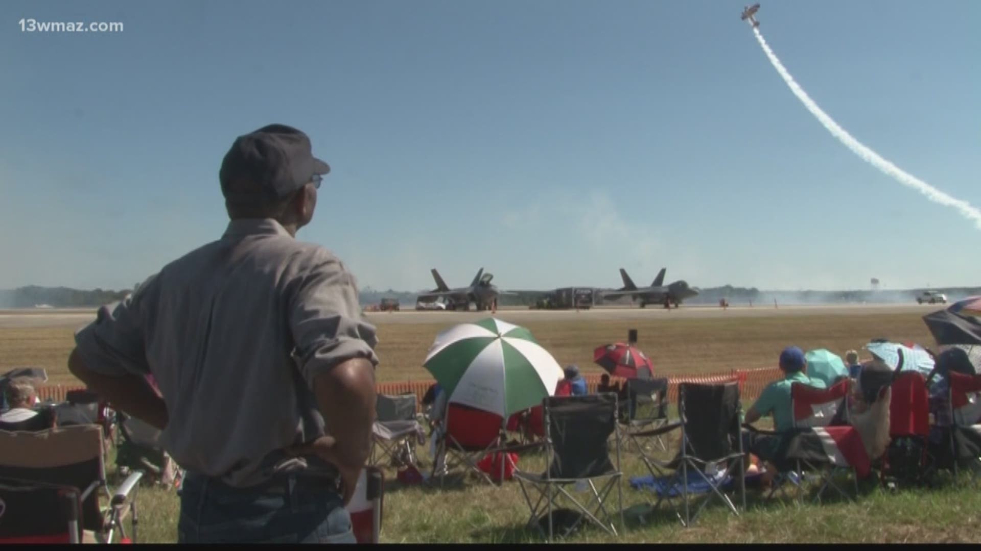 On day two of the Robins Air Show, some folks took extra steps to beat the heat on Robins Air Force Base. Here's how one family stayed protected.