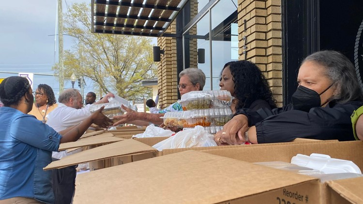'If you've been blessed I think it is a blessing to bless others': Food giveaway in Milledgeville for families impacted by the tornado