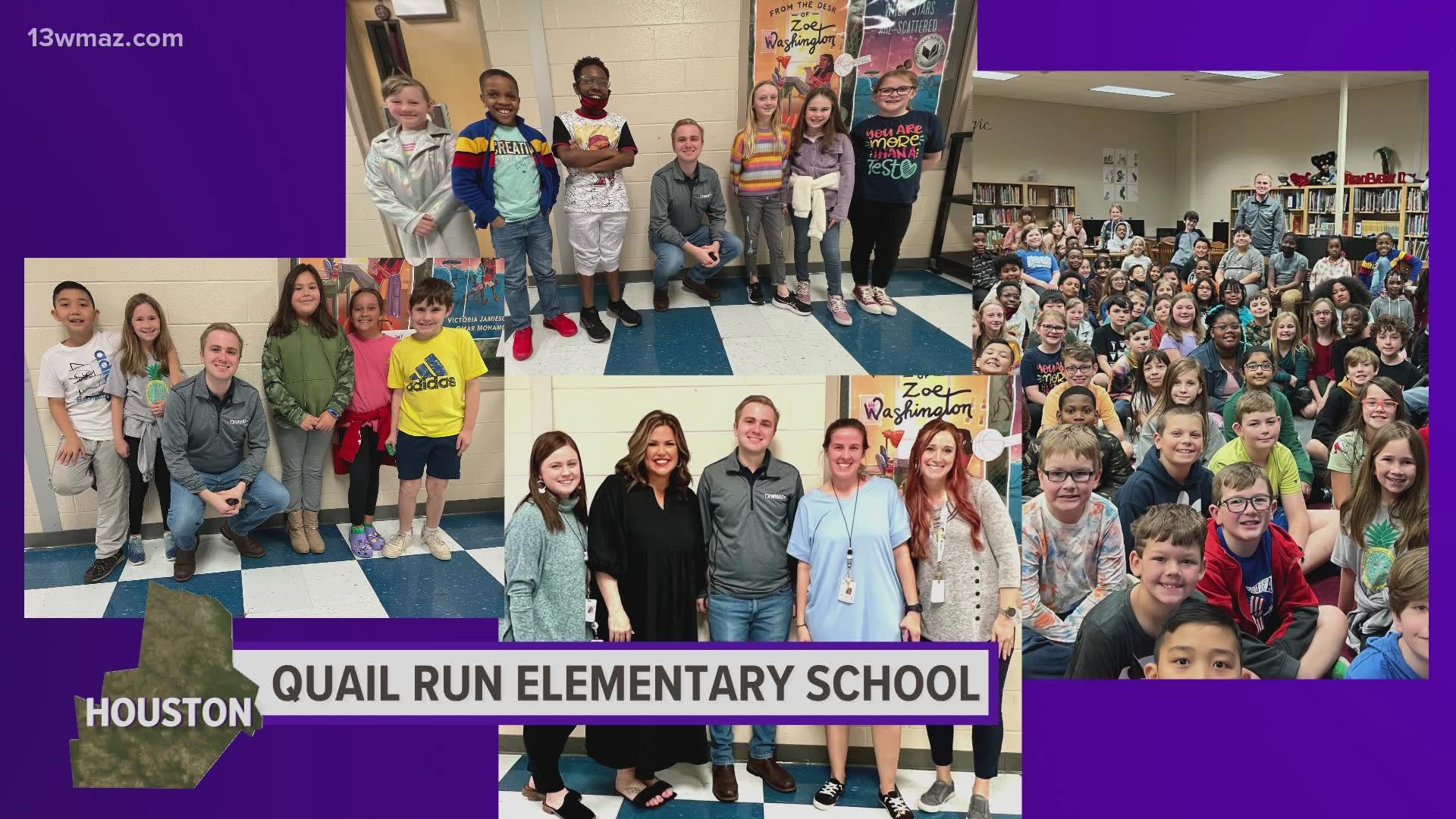 Meteorologist Alex Forbes visits Quail Run Elementary | 13wmaz.com