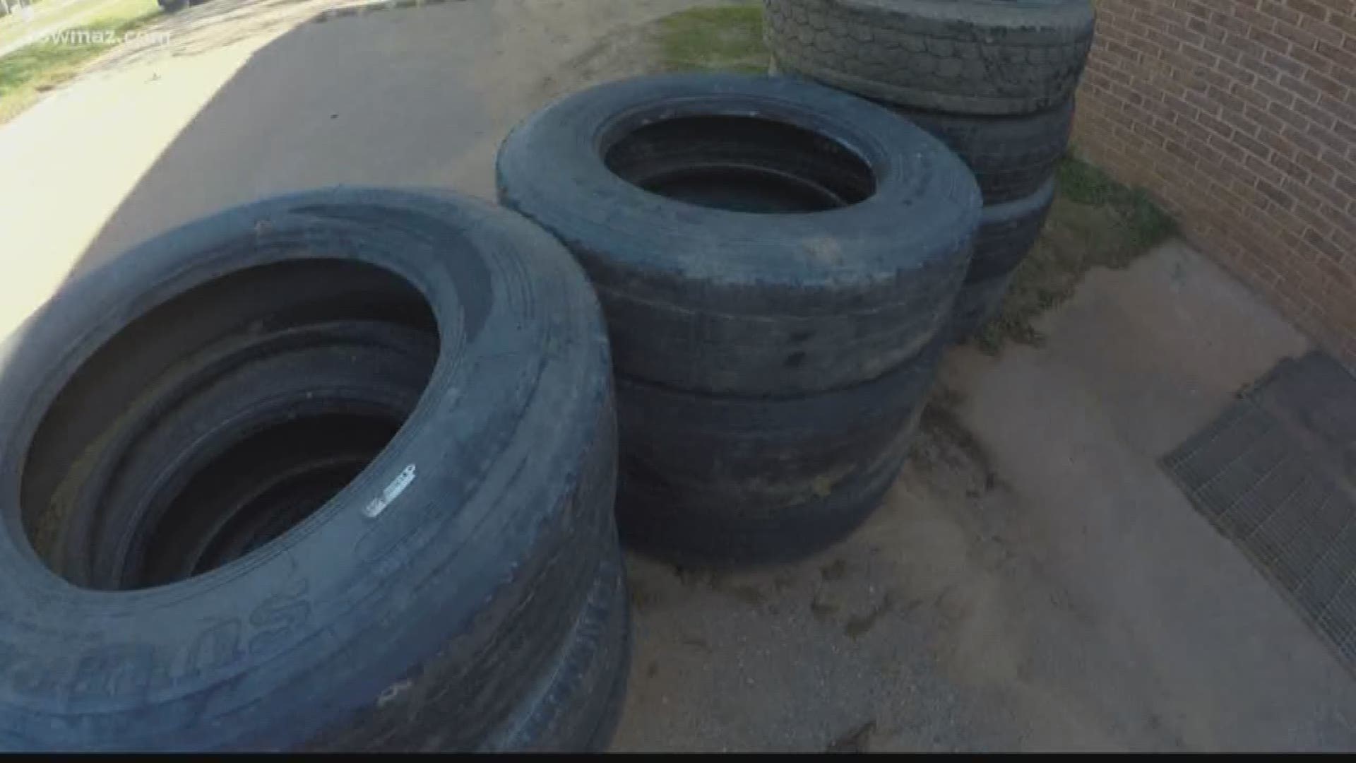 City officials in Dublin say when people change their own tires. they don't always end up getting thrown away the right way. That's why some football players in the community say they are going to help clean it up.