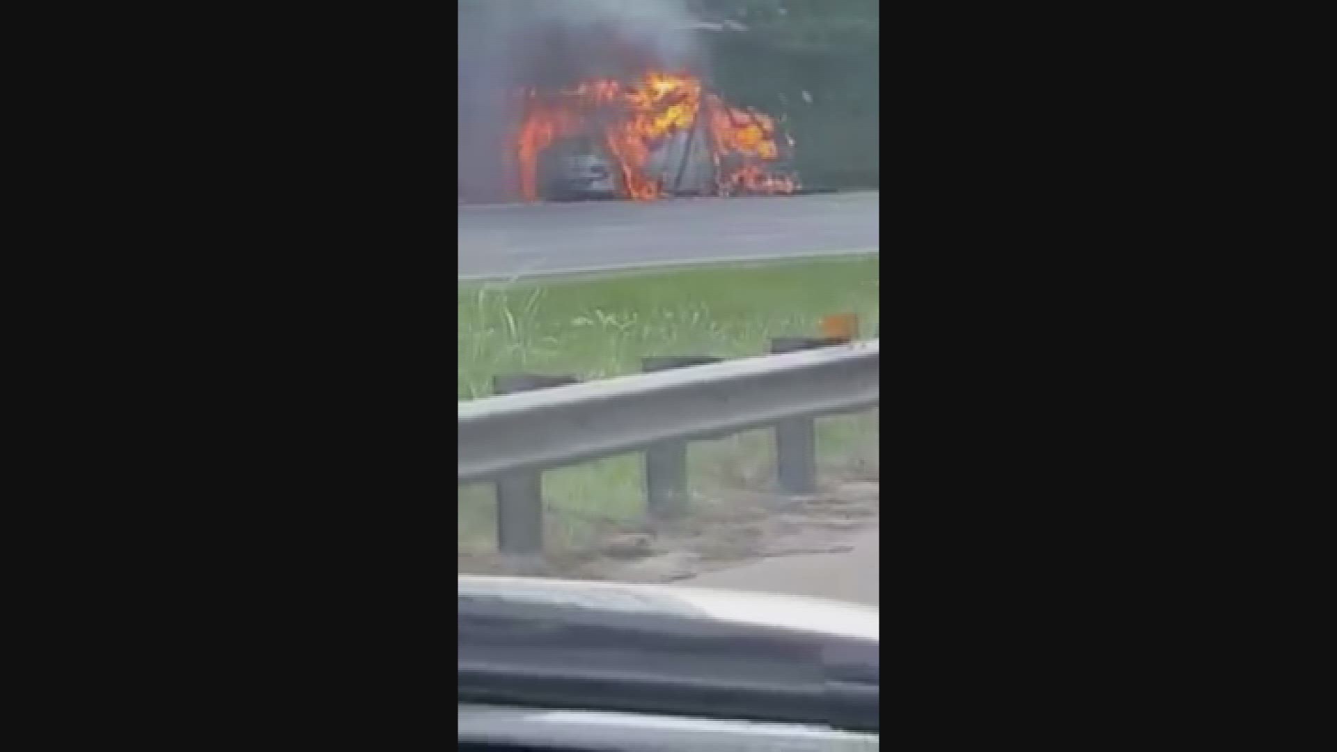 An RV caught fire Friday on Interstate 75 north in Monroe County.