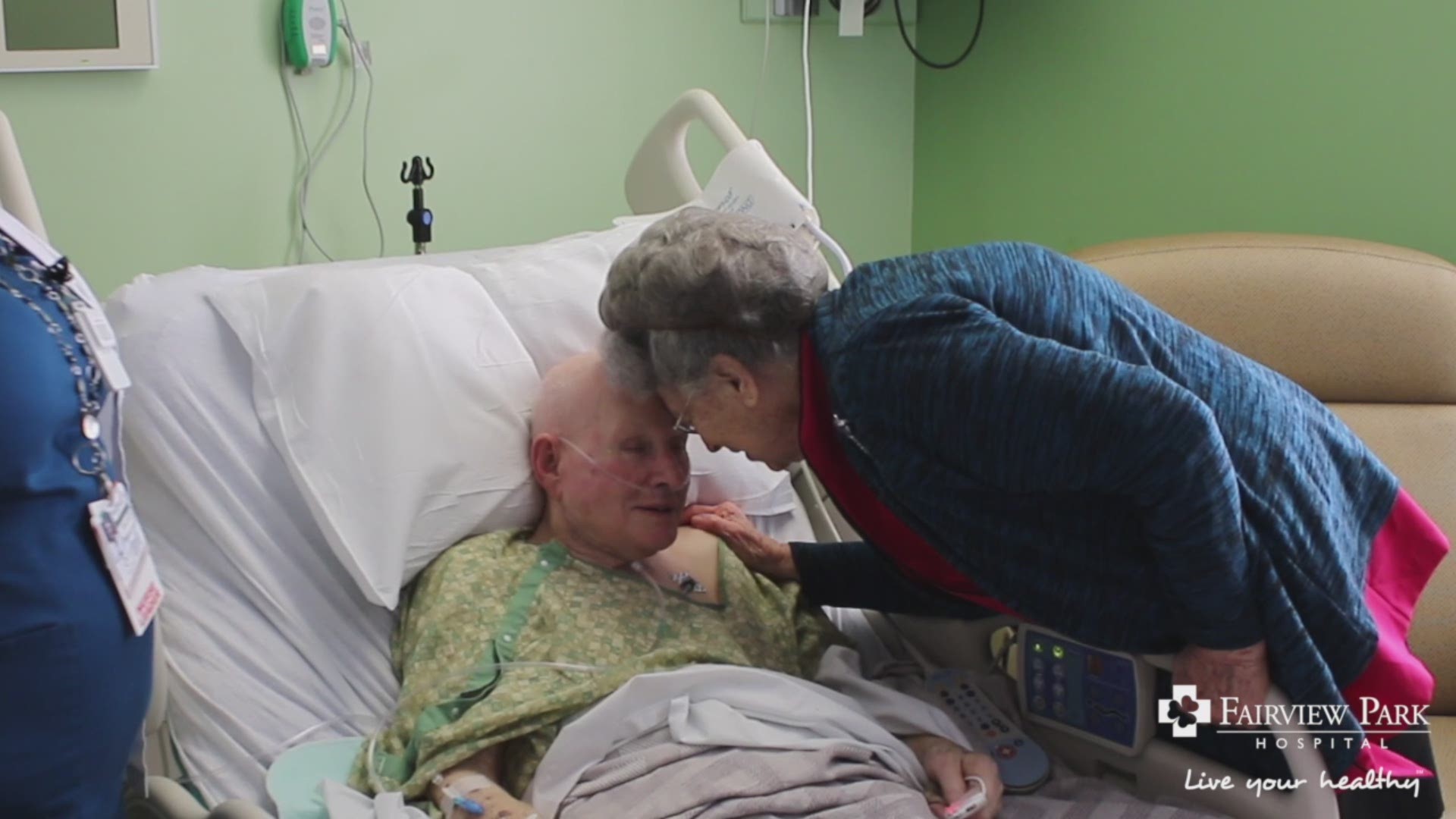 Hospital nurses and staff stepped in to help the John and his wife, Maggie, commemorate 65 years of love together.