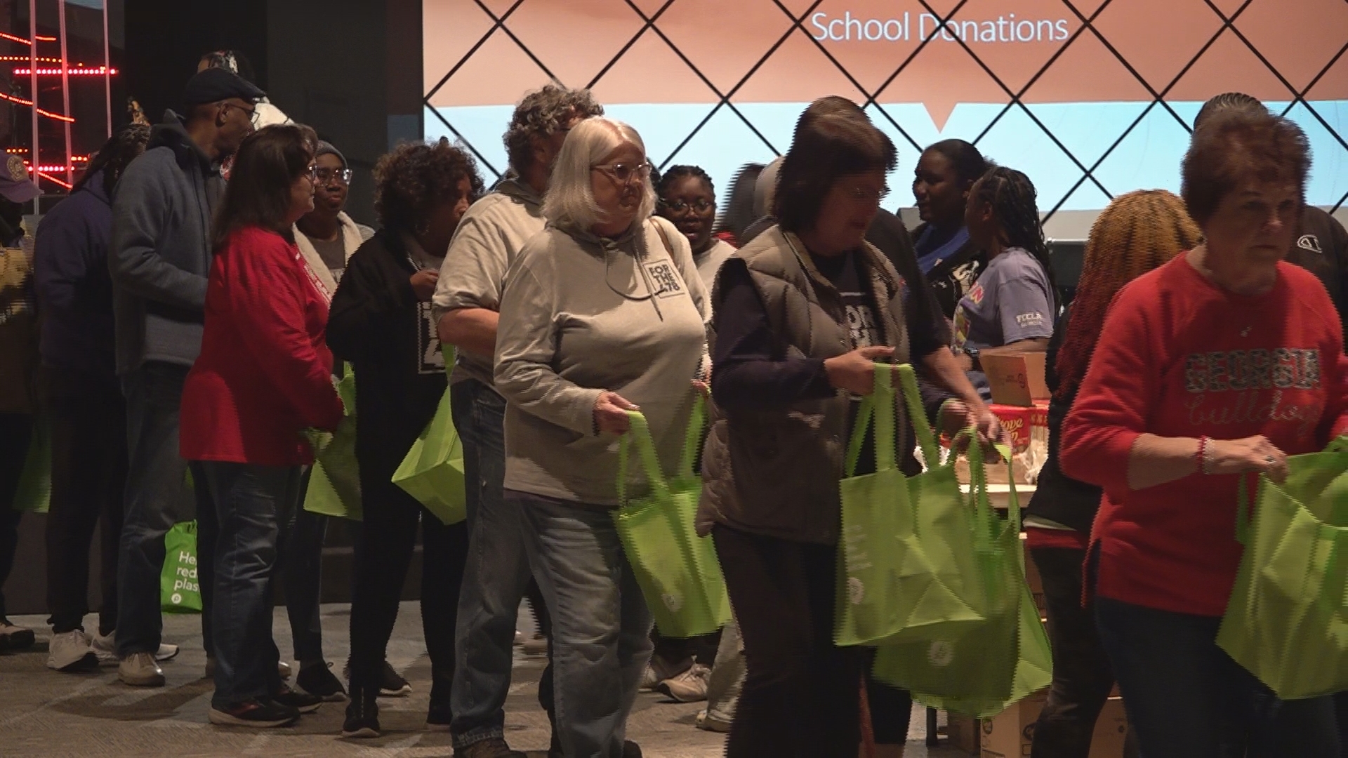 The organization "Feed the City" prepared 1,500 bags of items to send off along with a turkey for Saturdays annual food drive.