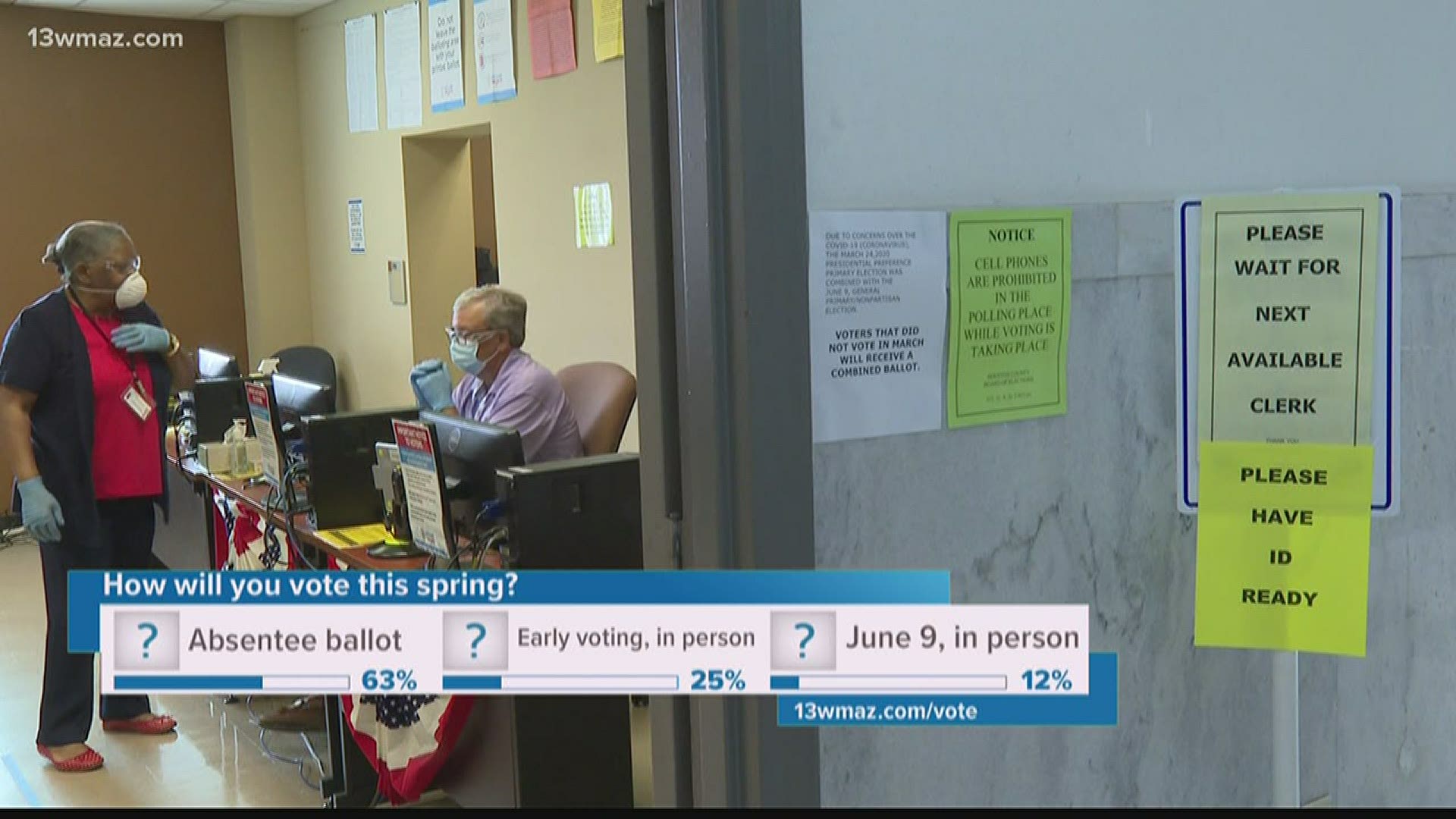 Though there's concern about the spread of COVID-19, dozens of people trickled into the Macon-Bibb County and Houston County Board of Elections offices.