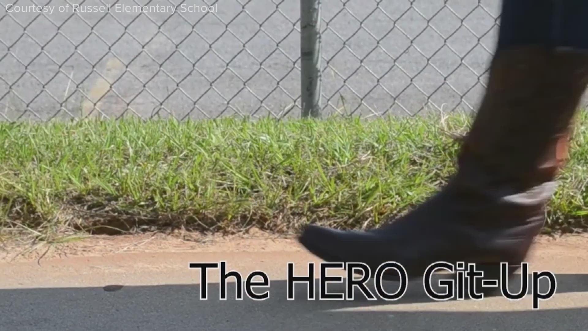 Curtin Singleton and other Russell Elementary staff joined together to make "The HERO Git Up"