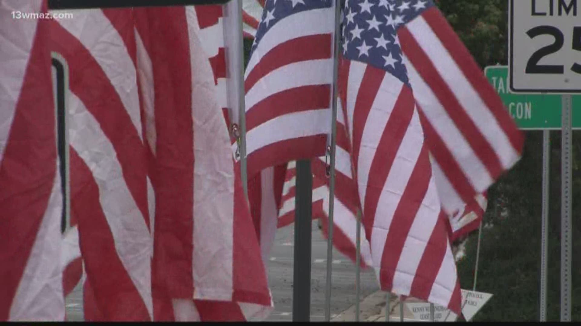 Bleckley County is honoring people who've served in the military with a flag display in downtown Cochran.