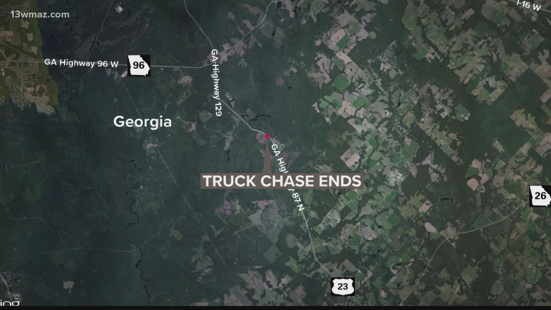 The chase ended when a trooper performed a PIT maneuver on GA 87 near the Twiggs/Bleckley County line.