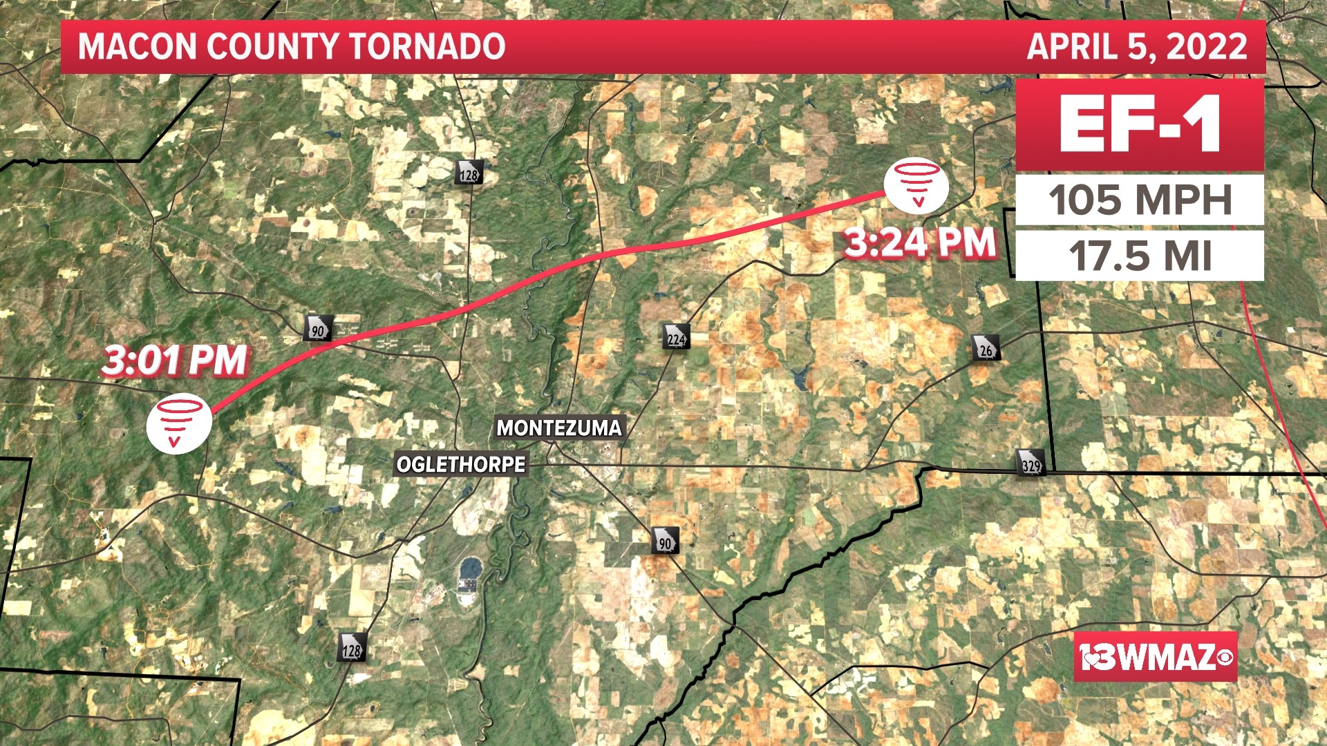 Here's a list of confirmed April 56 tornadoes in Central
