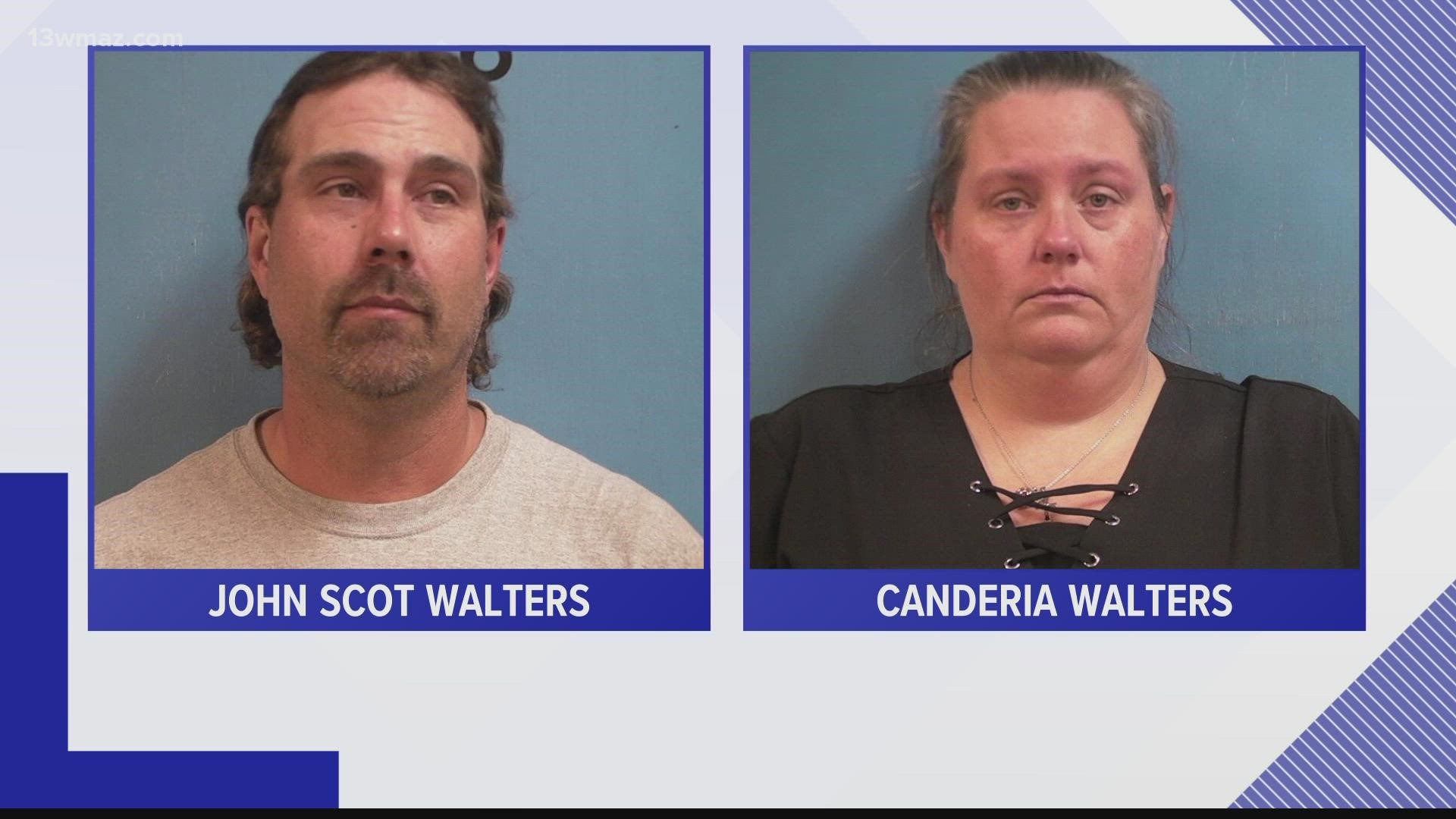 John Scot Walters and Canderia Dawn Walters were arrested after a child molestation investigation that began in January.