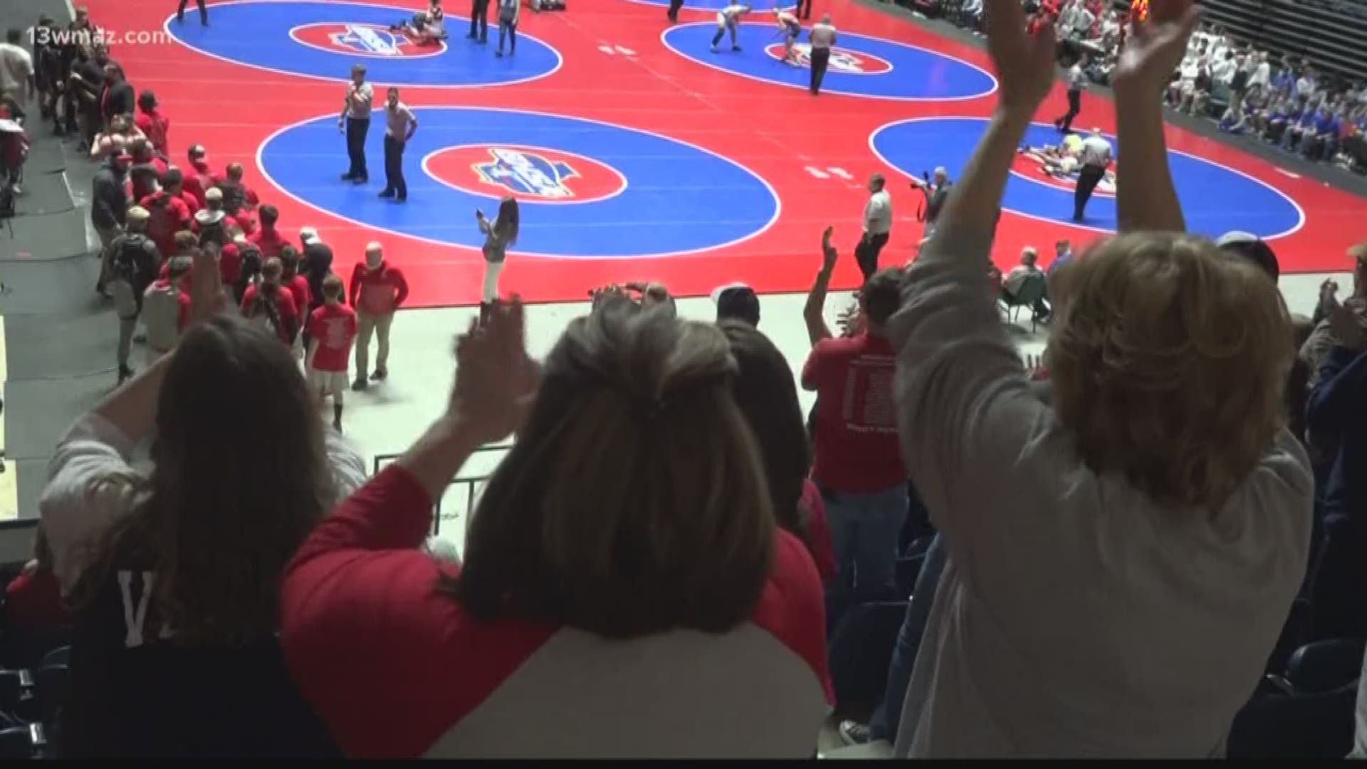 The state championships for boys high school wrestling are in town. Thousands screamed their support for teams inside the Macon Centreplex Saturday.