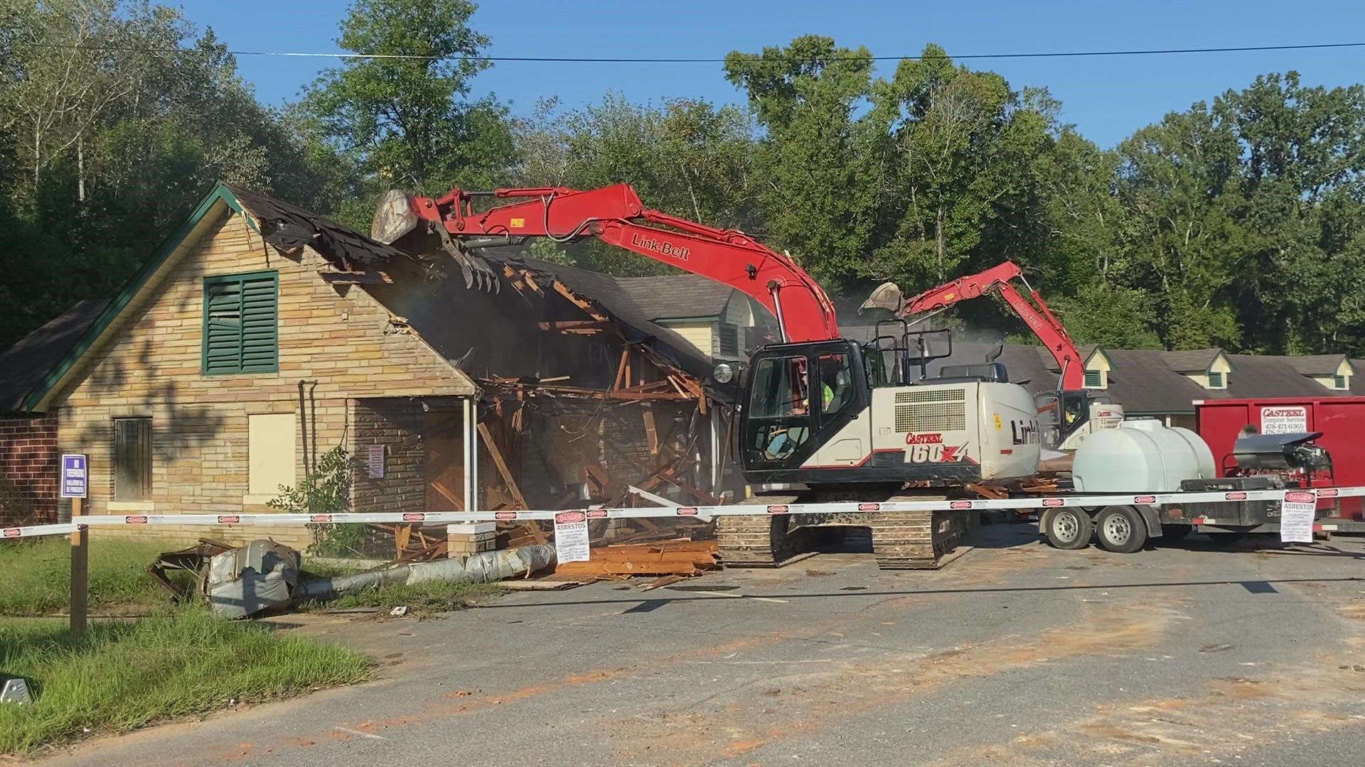 The county closed the Magnolia Court Motel back in April. Friday morning, they started the demolition.