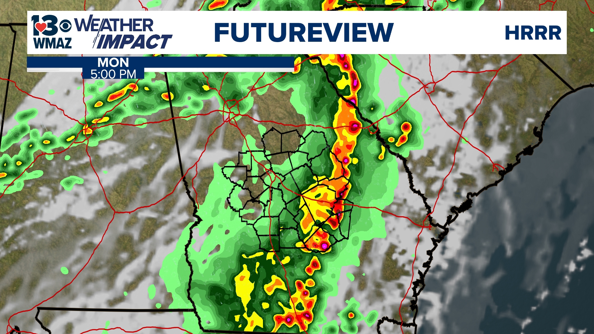 Central Georgia braces for severe storms Monday | 13wmaz.com