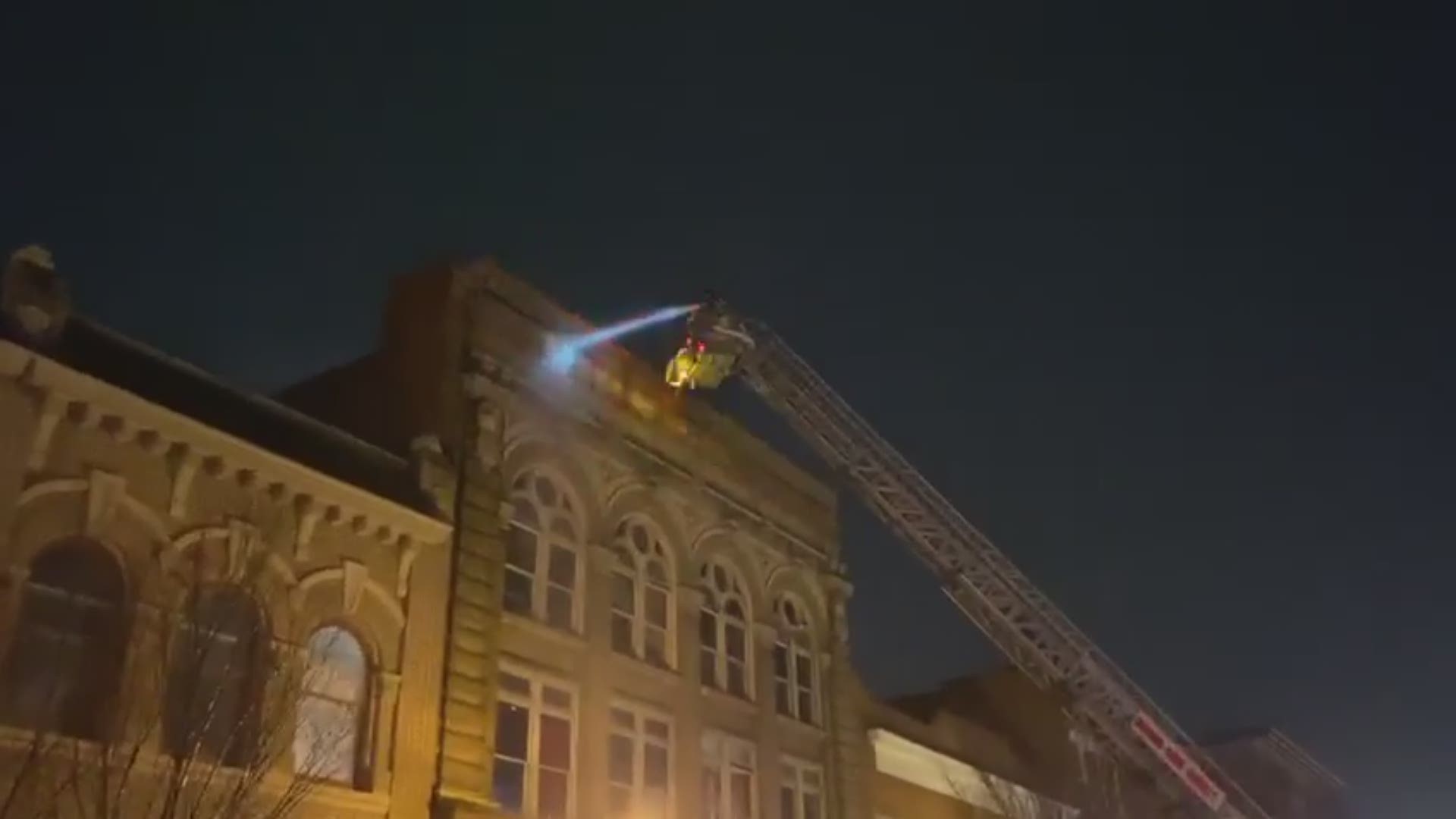 13WMAZ was at the Original Home of Southern Rock as firefighters extinguished a fire at the top of Grant's Lounge in downtown Macon Saturday night.