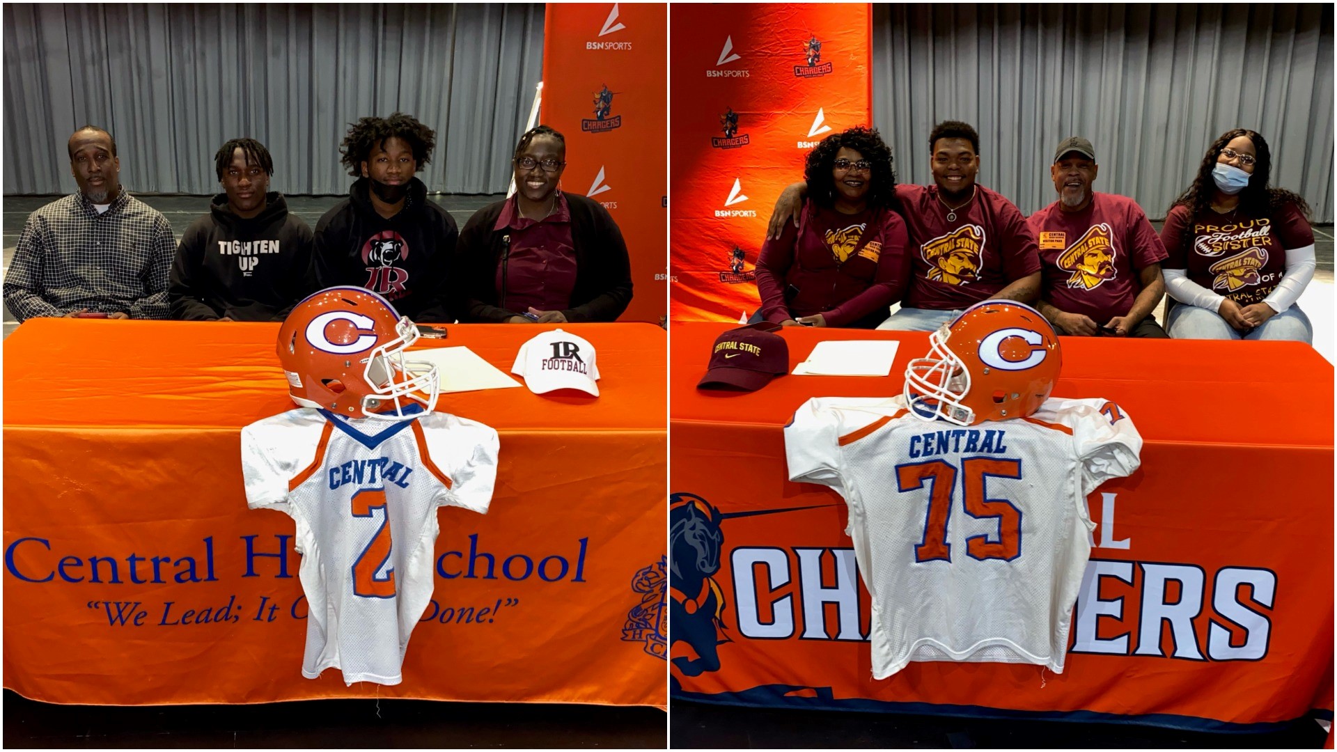 Two athletes from Central High School signed to colleges Wednesday: Martin Caines and Jha'rius Ecans