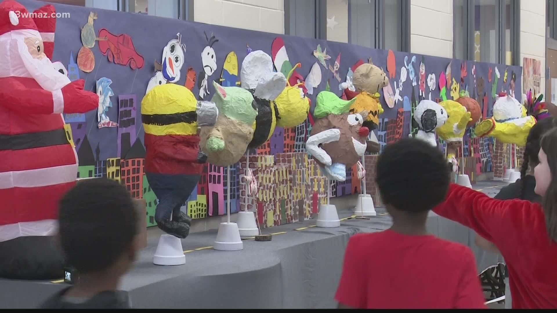 Balloon figures like Charlie Brown and Snoopy, SpongeBob Squarepants, and more made an appearance at Langston Road Elementary's Macy's Thanksgiving Day Parade.