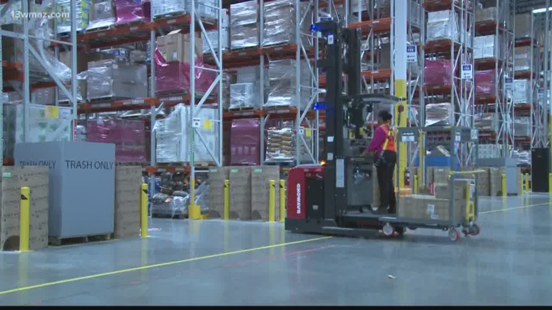 Amazon leaders says they've hired twice as many people as they expected for the new distribution center in south Bibb County. They made the announcement at the building's grand opening Friday.