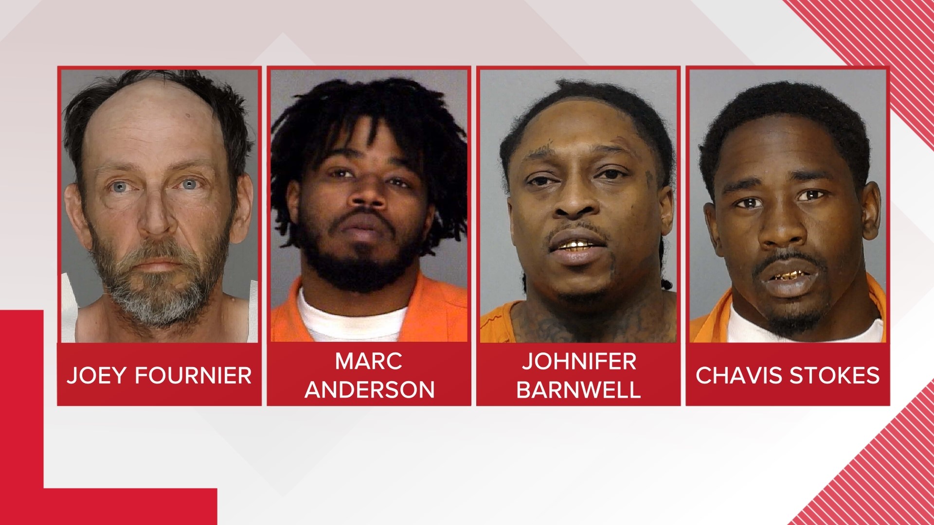 The men were in jail for things ranging from murder to federal drug charges.