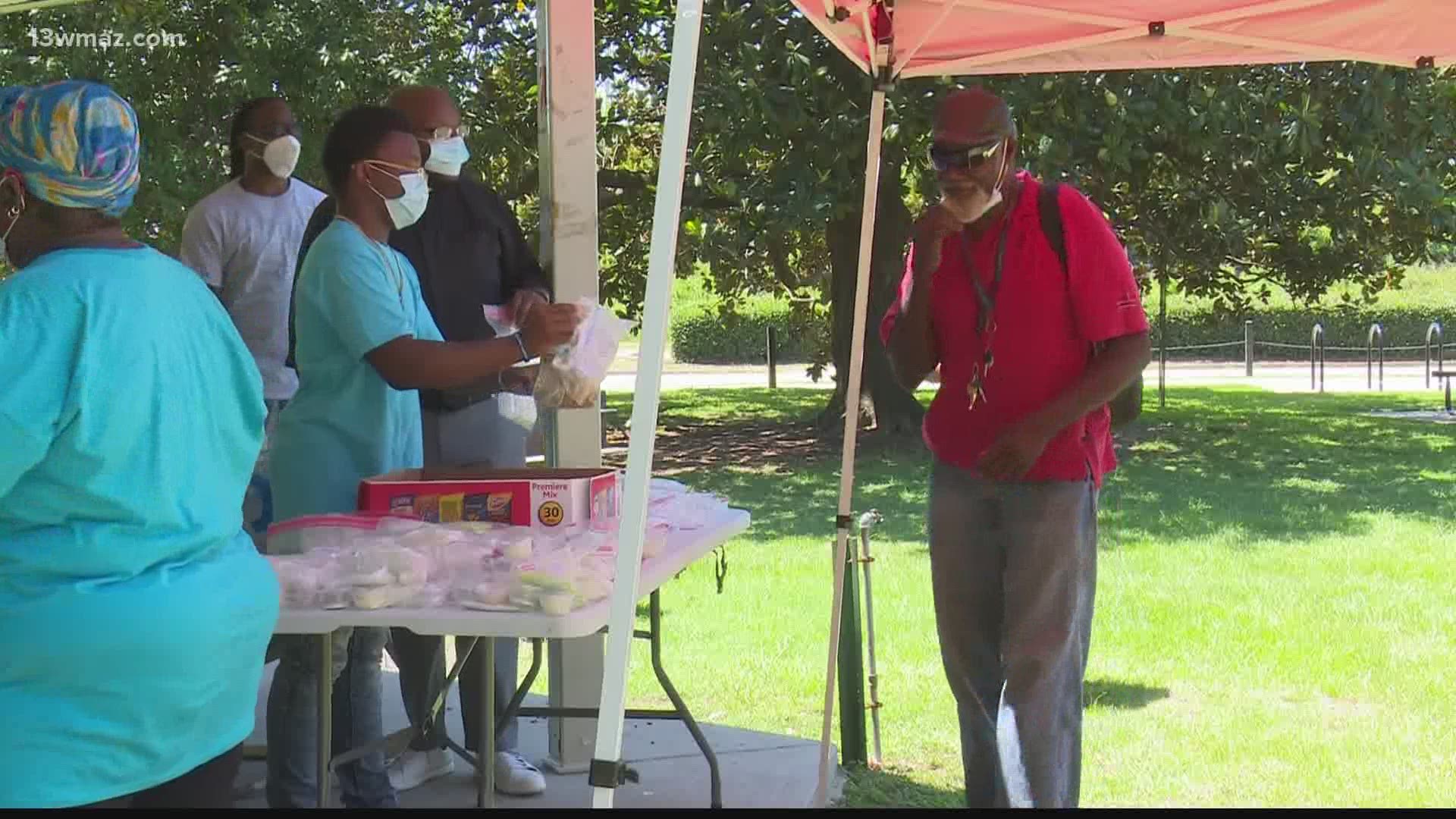 One Macon teen helped the homeless in Central City Park this Saturday.