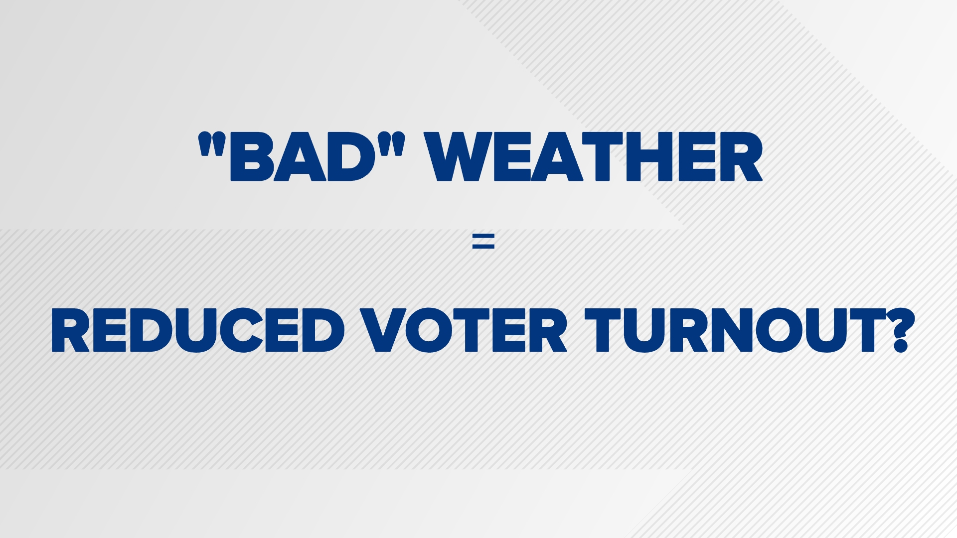 With Election Day around the corner, Meteorologist Ansley Parker breaks down studies that show a link between voter participation and the weather.