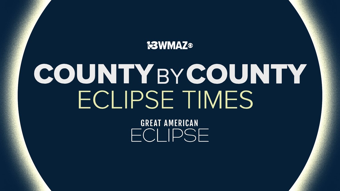 Here's a county-by-county look at eclipse times for Monday - Vimarsana News
